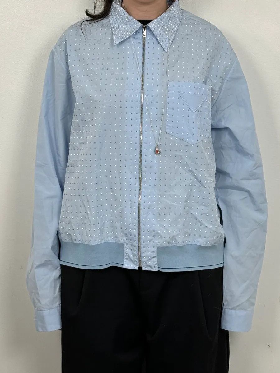 Prada SS2022 Prada Baby Blue Signature Studded Jacket Size US M / EU 48-50 / 2 - 3 Thumbnail