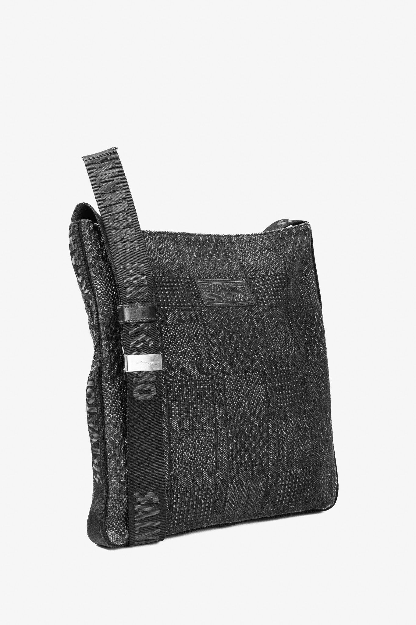 Salvatore Ferragamo Salvatore Ferragamo Black Patterned-Jacquard Zippered Tote Size ONE SIZE - 2 Thumbnail