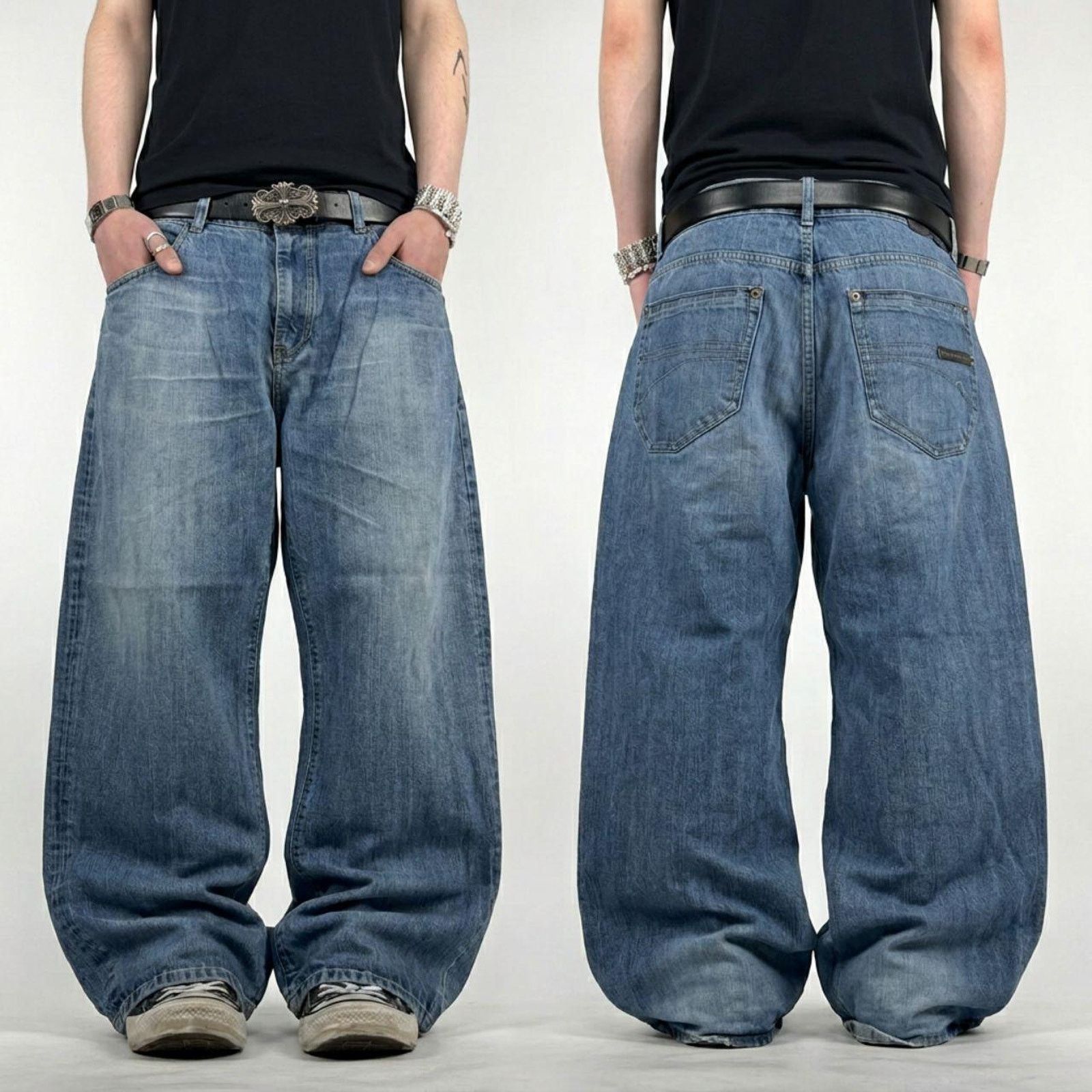 JNCO × Sean John × Vintage Vintage y2k sean john faded stonewash archive baggy jeans Size US 38 / EU 54 - 1 Thumbnail