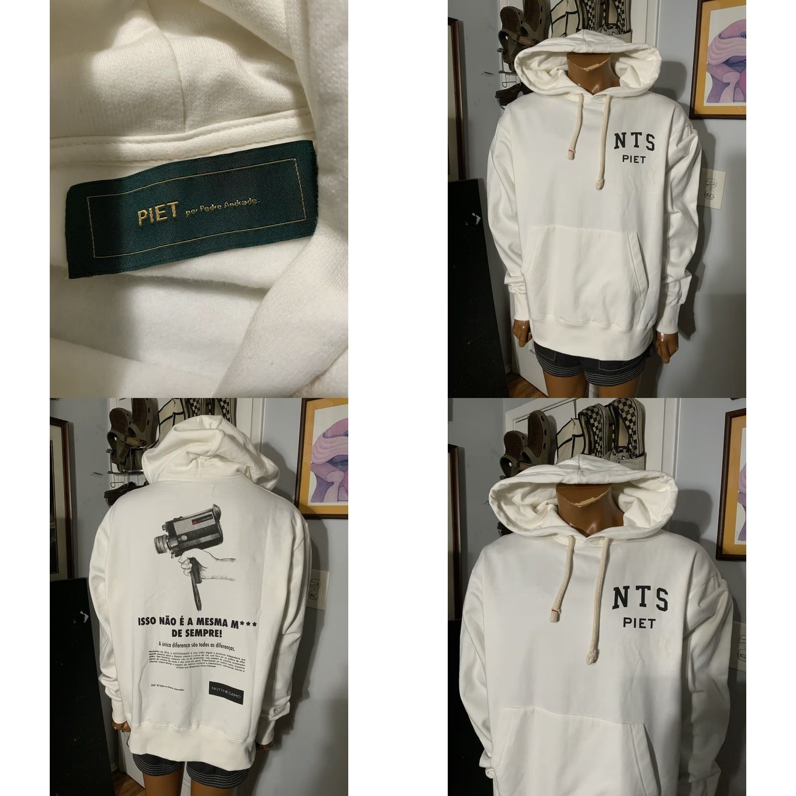 Vintage NTS Piet For Pedro Andrade 2021 Not The Samo Videographer Pullover Hoodie 2XL White Mens Size US XXL / EU 58 / 5 - 8 Thumbnail