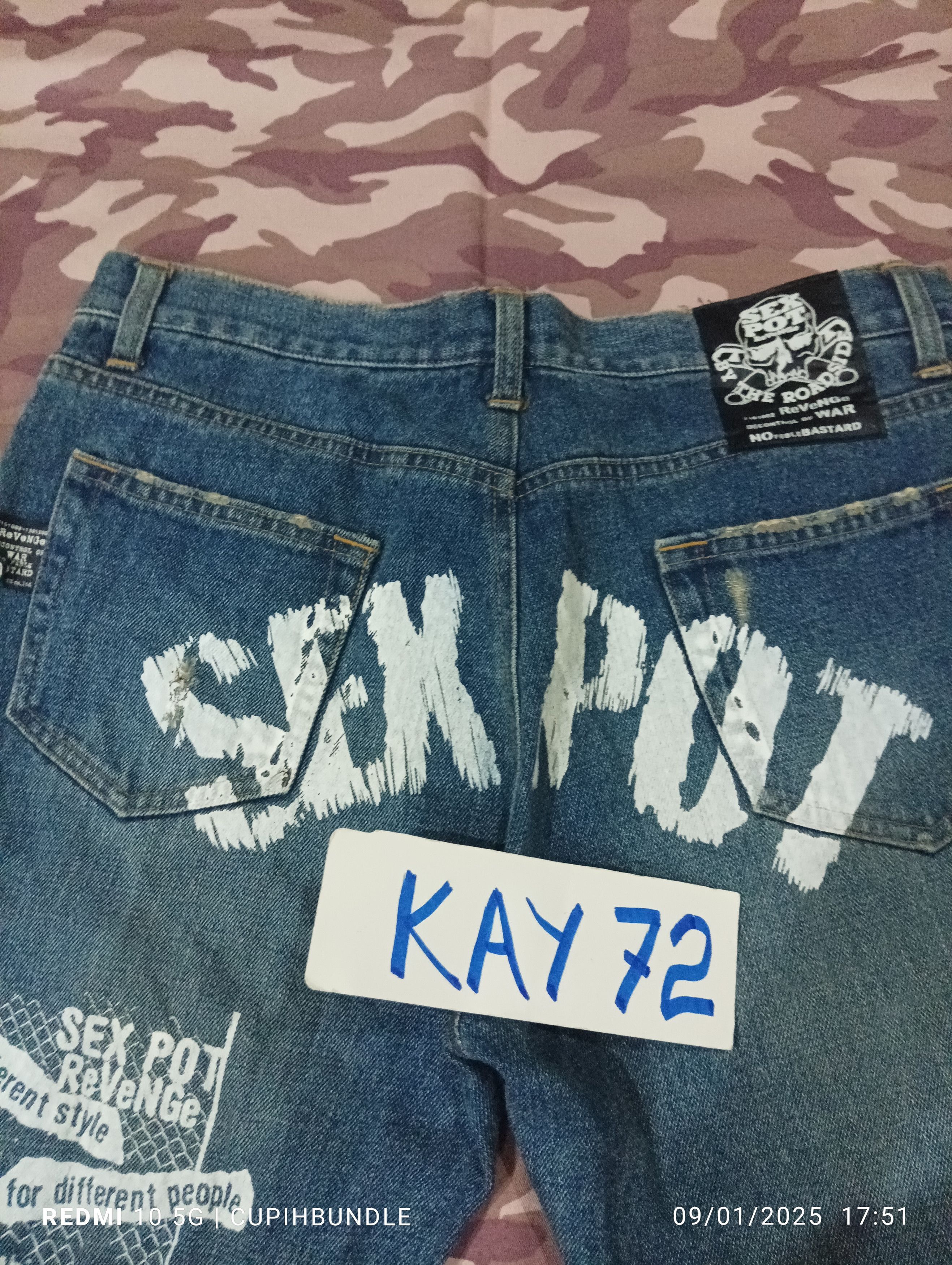 Japanese Brand SEX POT REVENGE DENIM JEANS Size US 32 / EU 48 - 8 Thumbnail