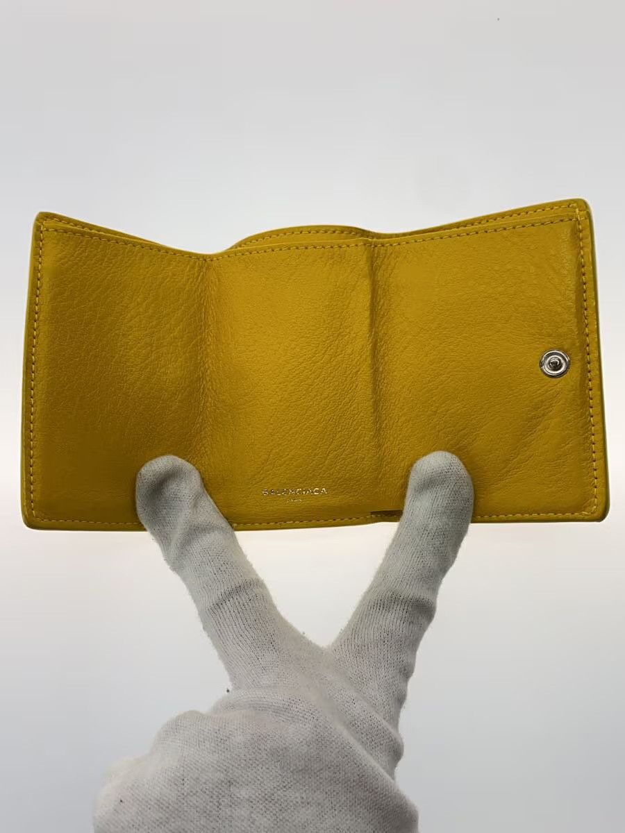 Balenciaga Balenciaga Cowhide Tri-Fold Wallet Yellow Size ONE SIZE - 4 Thumbnail