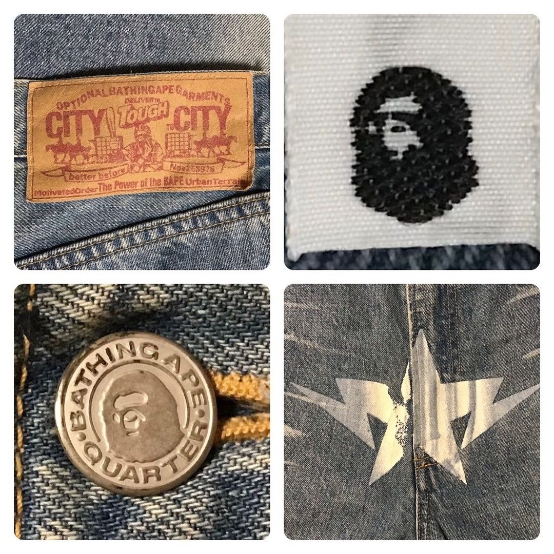 Bape BAPE TWIN STA denim pants a bathing ape star NIGO ★size XL Size US 36 / EU 52 - 10 Thumbnail