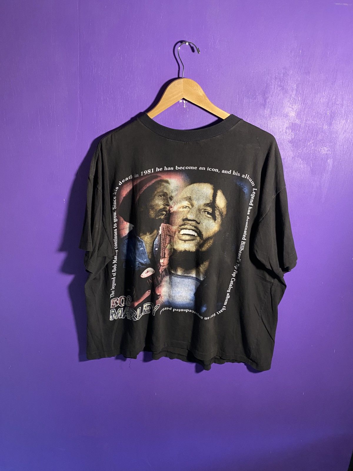 Rap Tees Vintage 90s Bob Marley memorial faded rap tee Size US XL / EU 56 / 4 - 1 Thumbnail