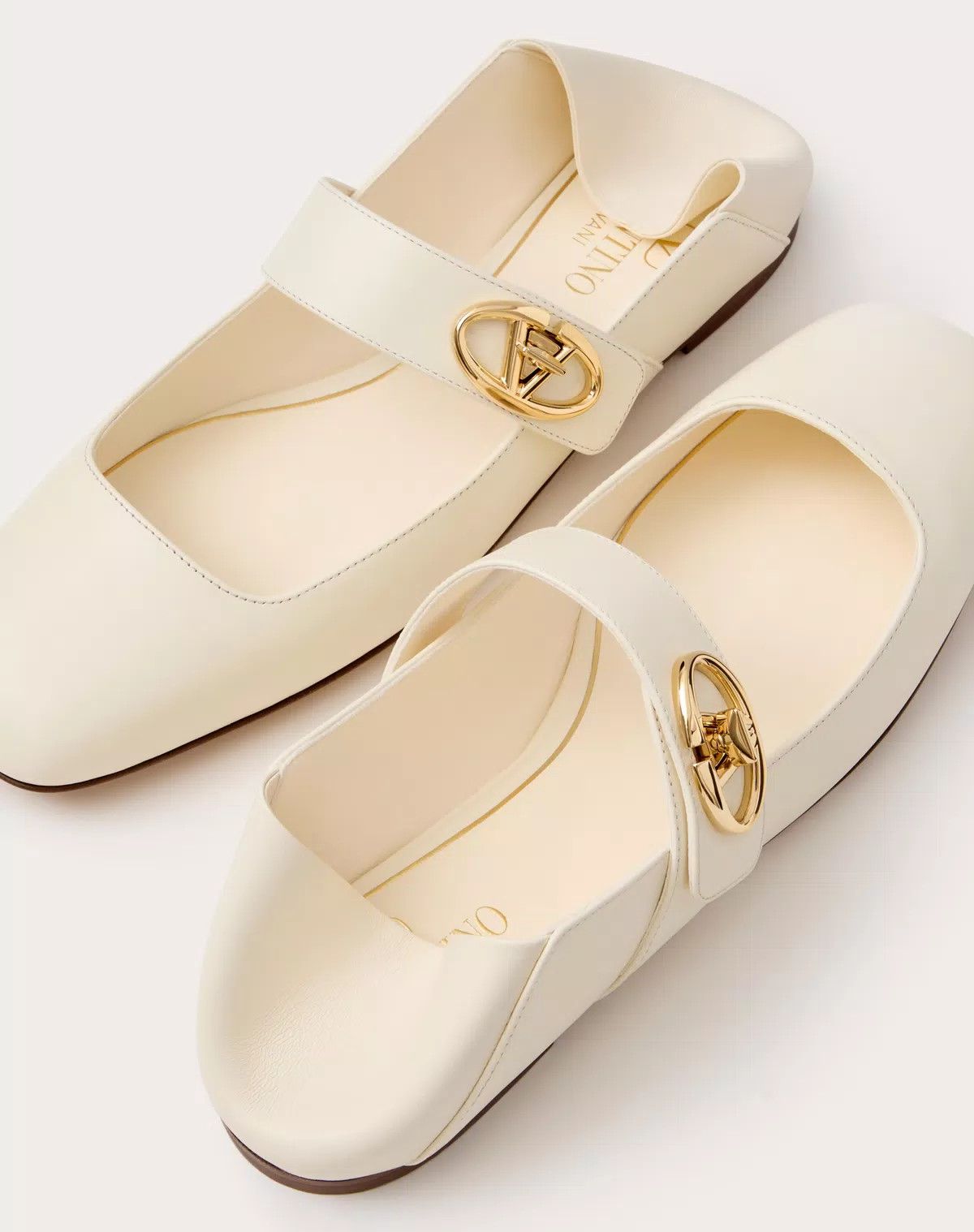 Valentino o1s1wg110625 Vlogo Locker Mary Jane Ballerina in White Size US 10 / IT 40 - 5 Thumbnail