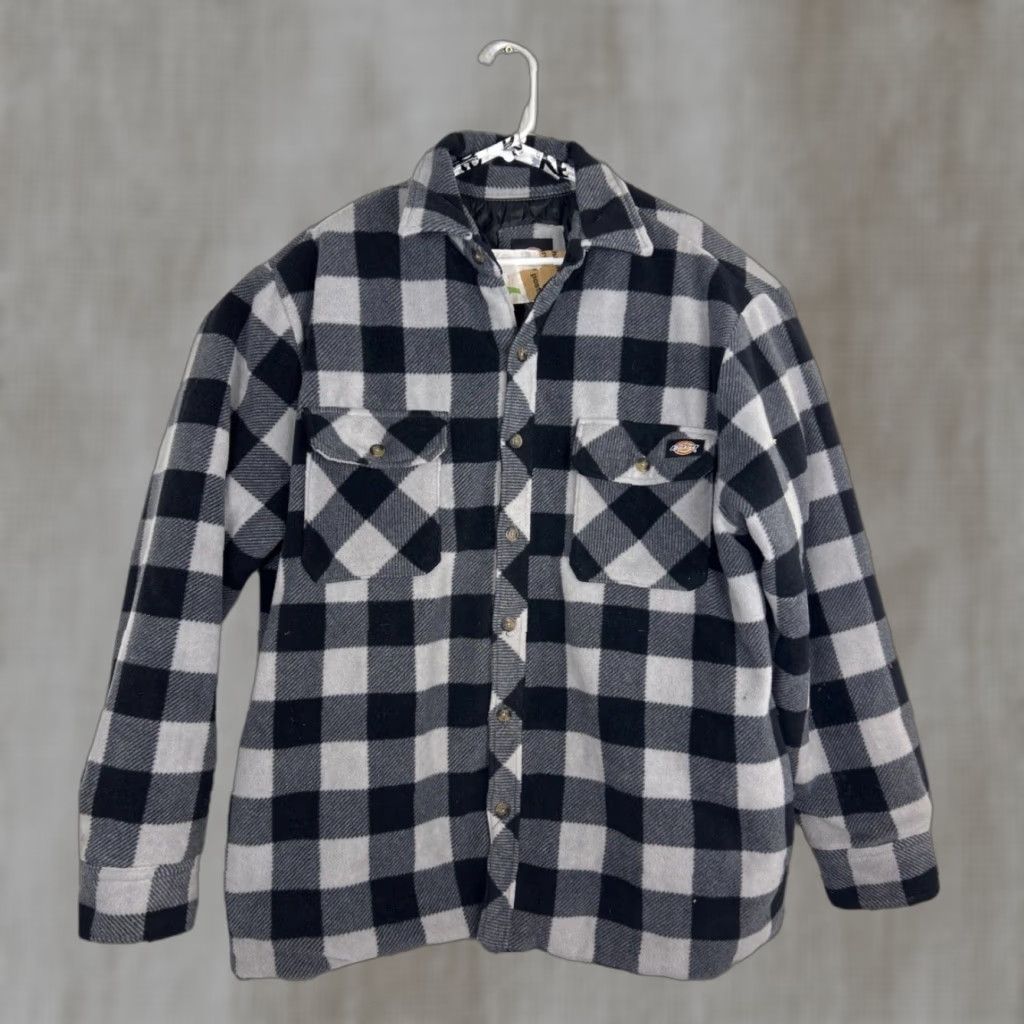 Dickies Dickies Mens XL Plaid Shacket Polyester Shell Insulated Lining Jacket Black Gray Mens XL Size US XL / EU 56 / 4 - 1 Thumbnail