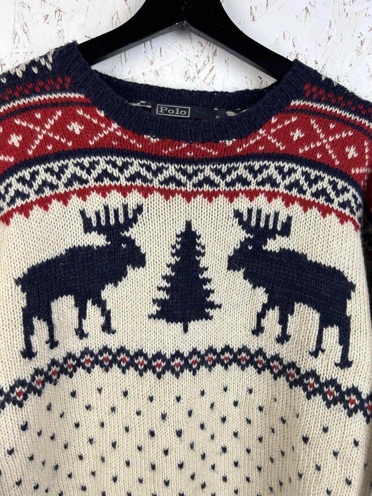 Polo Ralph Lauren Vintage Polo By Ralph Lauren Deer Ornament Wool Sweater Size US S / EU 44-46 / 1 - 2 Thumbnail