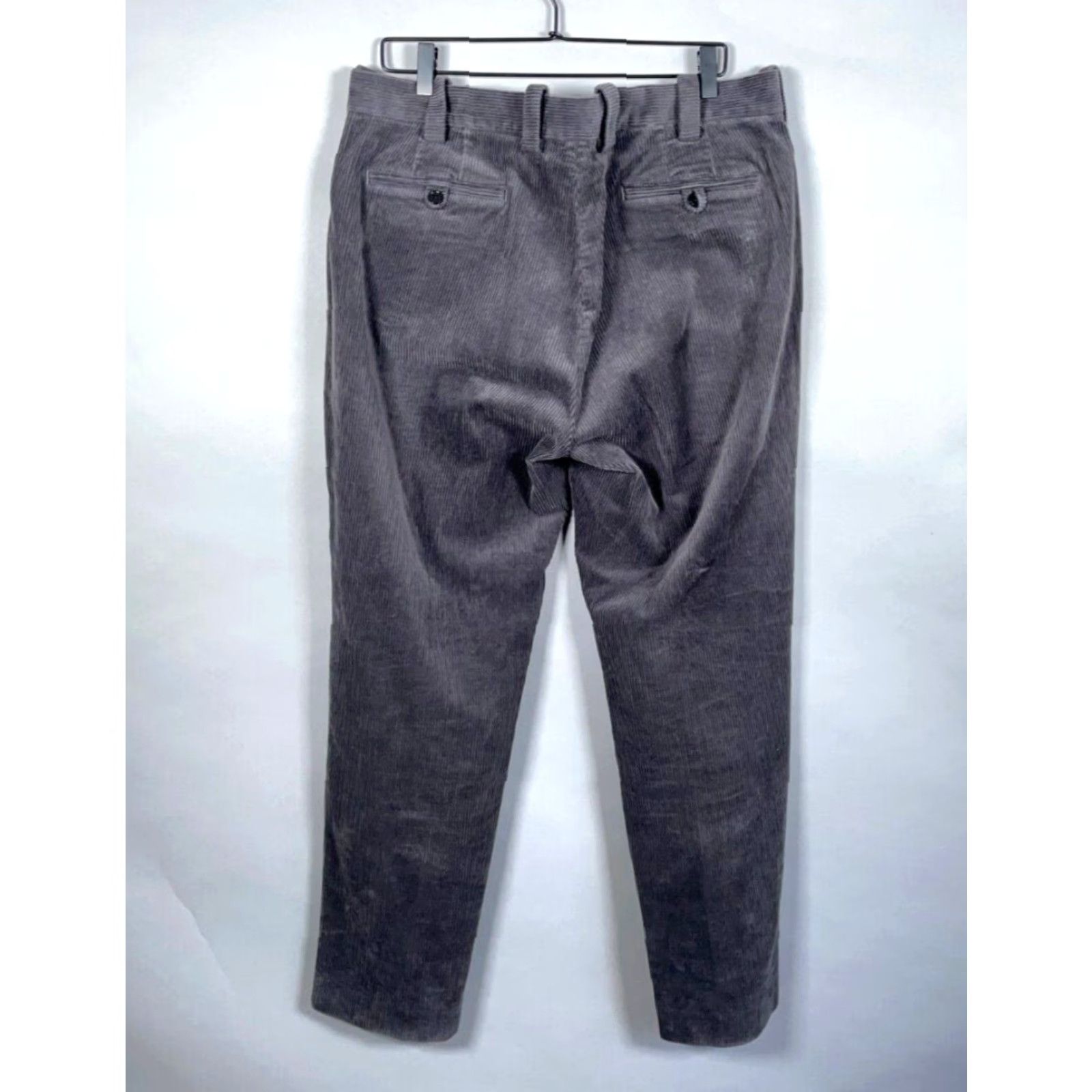 Brooks Brothers VINTAGE: No Brooks Brothers Corduroy Pants Men 38 x 30 Gray Flat Front Wide Wale Tapered Cotton Elastane Buckle Zip Fly Chino 90s Preppy Retro Mens Size US 38 / EU 54 - 2 Thumbnail
