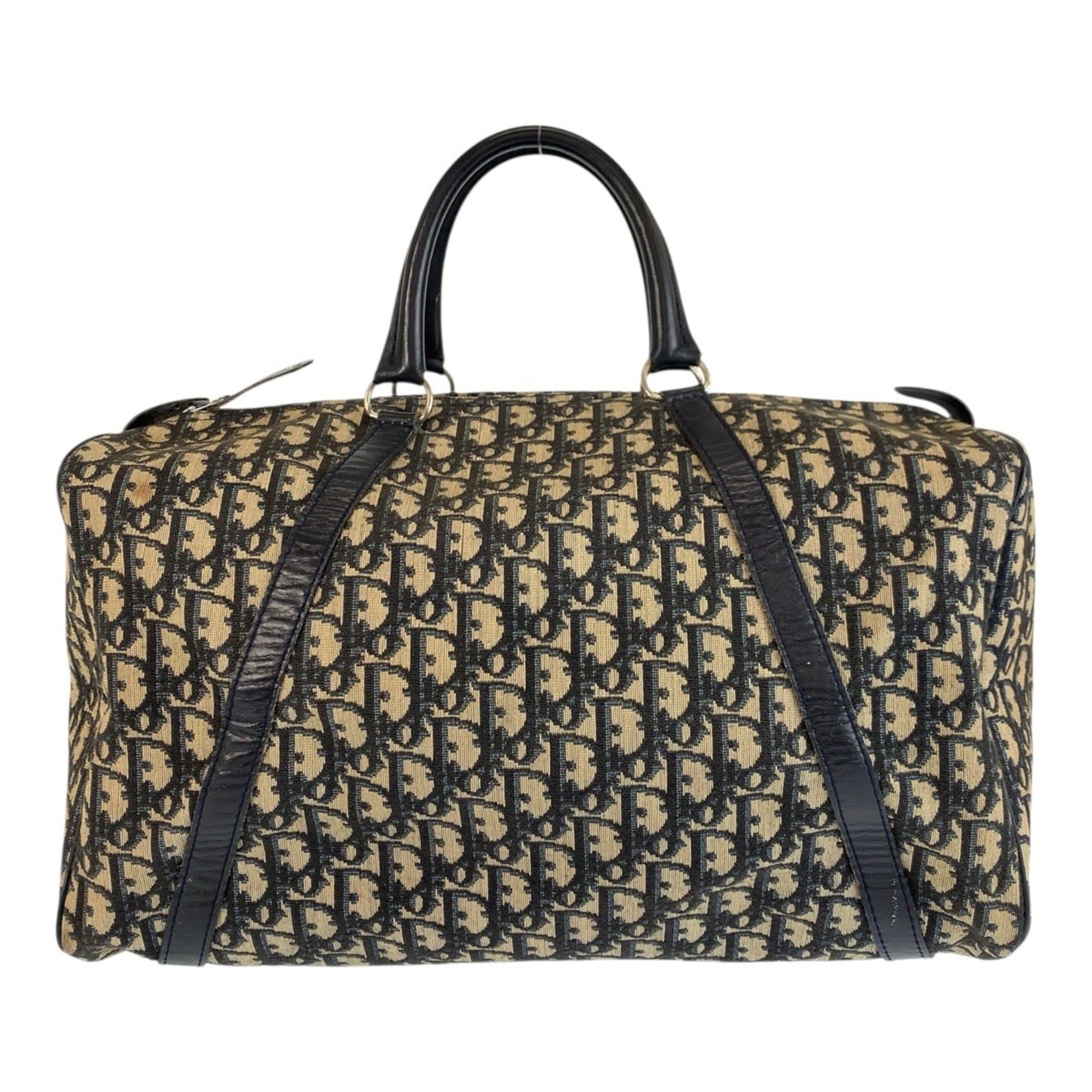 Dior Christian Dior Vintage Trotter Bag in Navy and Beige with Silver Hardware, Canvas Leather, for Women Size ONE SIZE - 1 Thumbnail