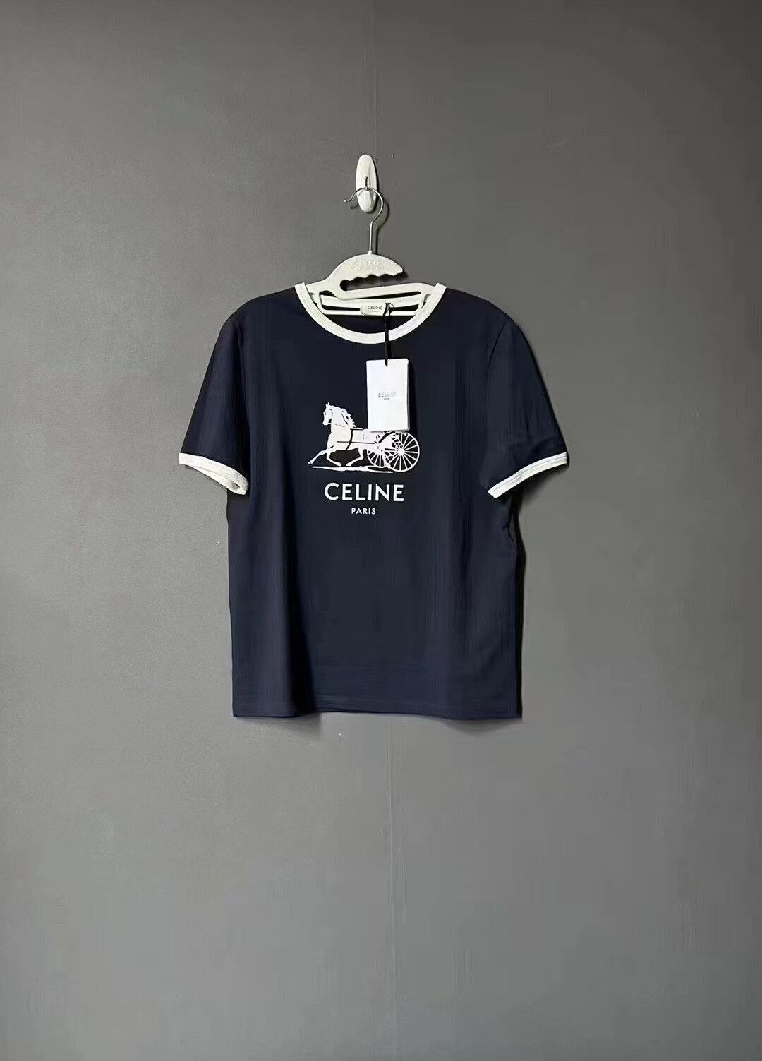 Celine celine blue short sleeve t-shirt Size S / US 4 / IT 40 - 1 Thumbnail