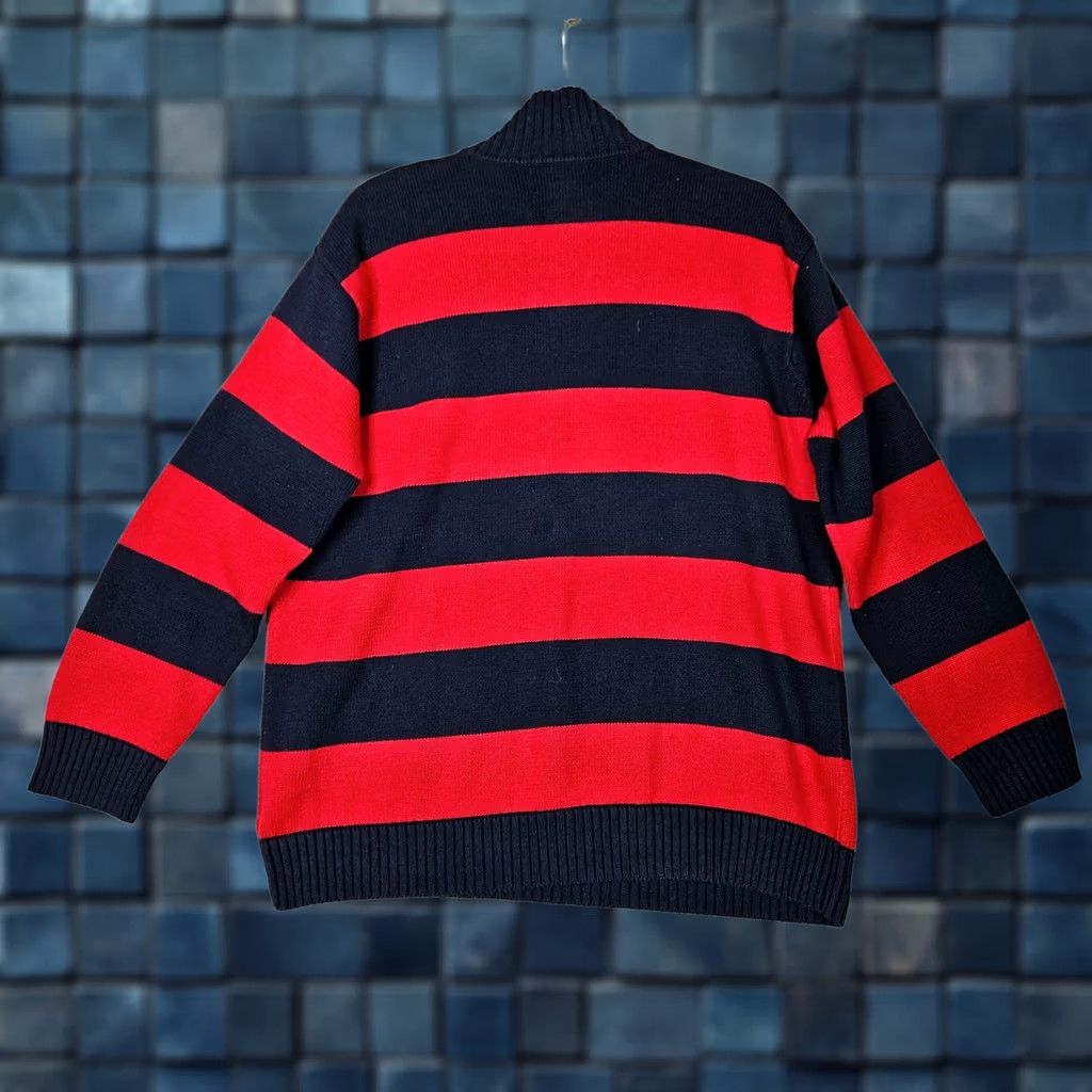 Ralph Lauren Lauren Ralph Lauren Sweatshirt Cardigan Striped Knit Long Sleeve Sz L Red Blue Women's Size L / US 10 / IT 46 - 1 Thumbnail