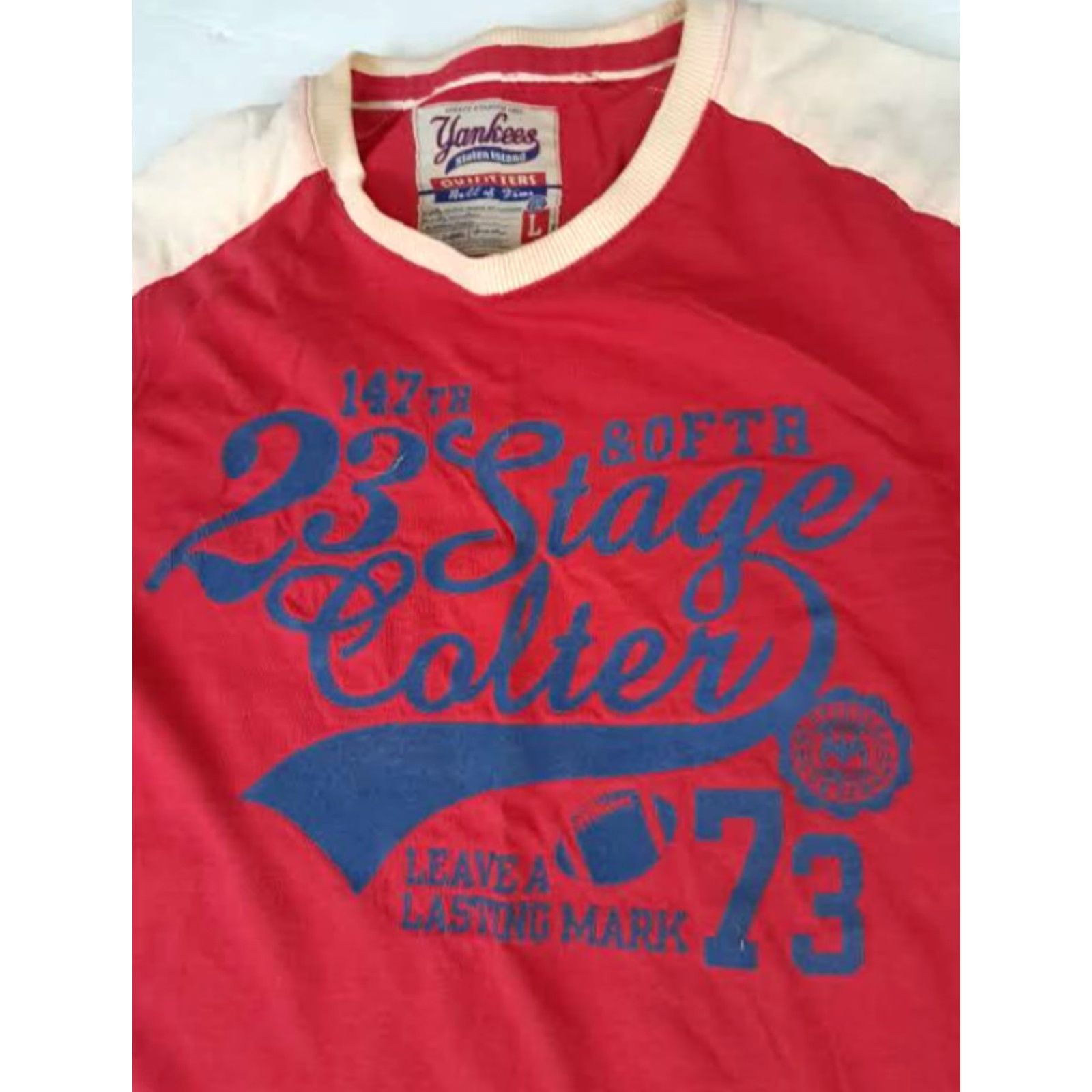Vintage VINTAGE Yankee Outfitters Rugby Shirt L Red Sweatshirt Pullover Men Canvas Stitched 25in Long 20in Pit to Pit Size US L / EU 52-54 / 3 - 3 Thumbnail