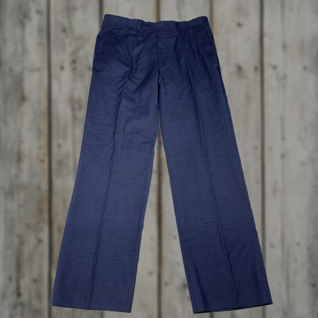 Vintage Santorelli Romeo Pants Mens Blue 34x29.5 100% Wool Flat Front Italy Trousers Size US 34 / EU 50 - 1 Thumbnail