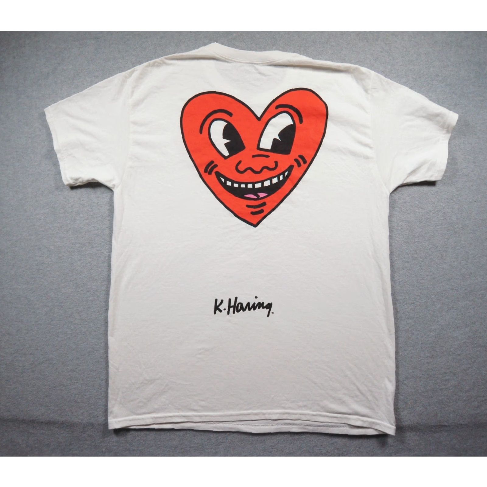 Vintage Keith Haring Shirt Mens Large White Red Heart Art Graphic Tee Streetwear NEW Size US L / EU 52-54 / 3 - 4 Thumbnail