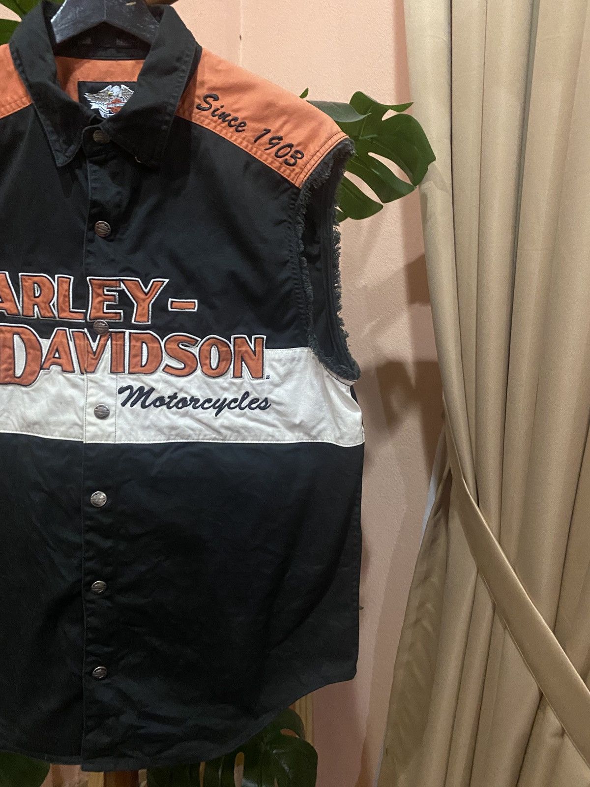 Harley Davidson Vintage 2007 Harley-Davidson Sleeveless Button-Up Vest Size US M / EU 48-50 / 2 - 8 Thumbnail