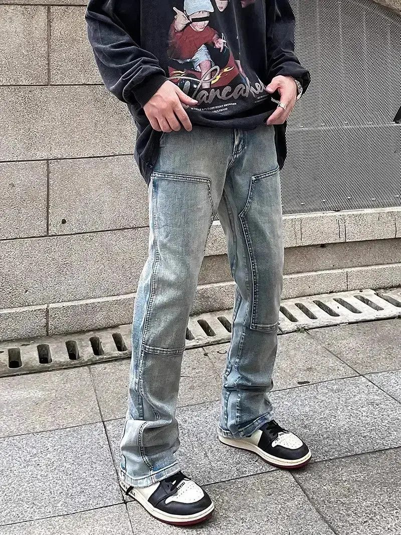 Japanese Brand Hip hop patchwork micro flared jeans Size US 30 / EU 46 - 1 Thumbnail