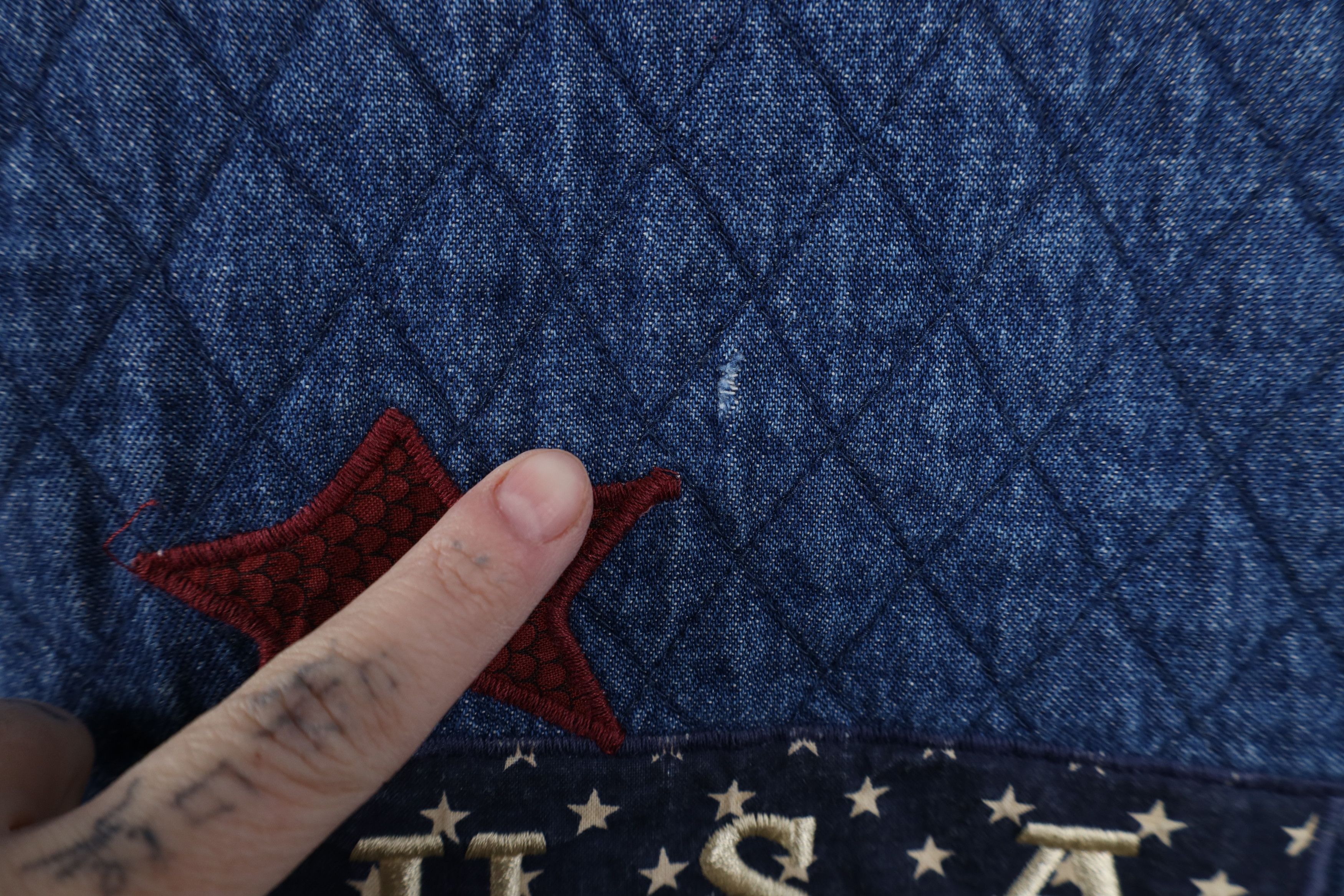 Vintage Vintage 90s Streetwear Patchwork Quilted Denim Vest Jacket Size L / US 10 / IT 46 - 5 Thumbnail