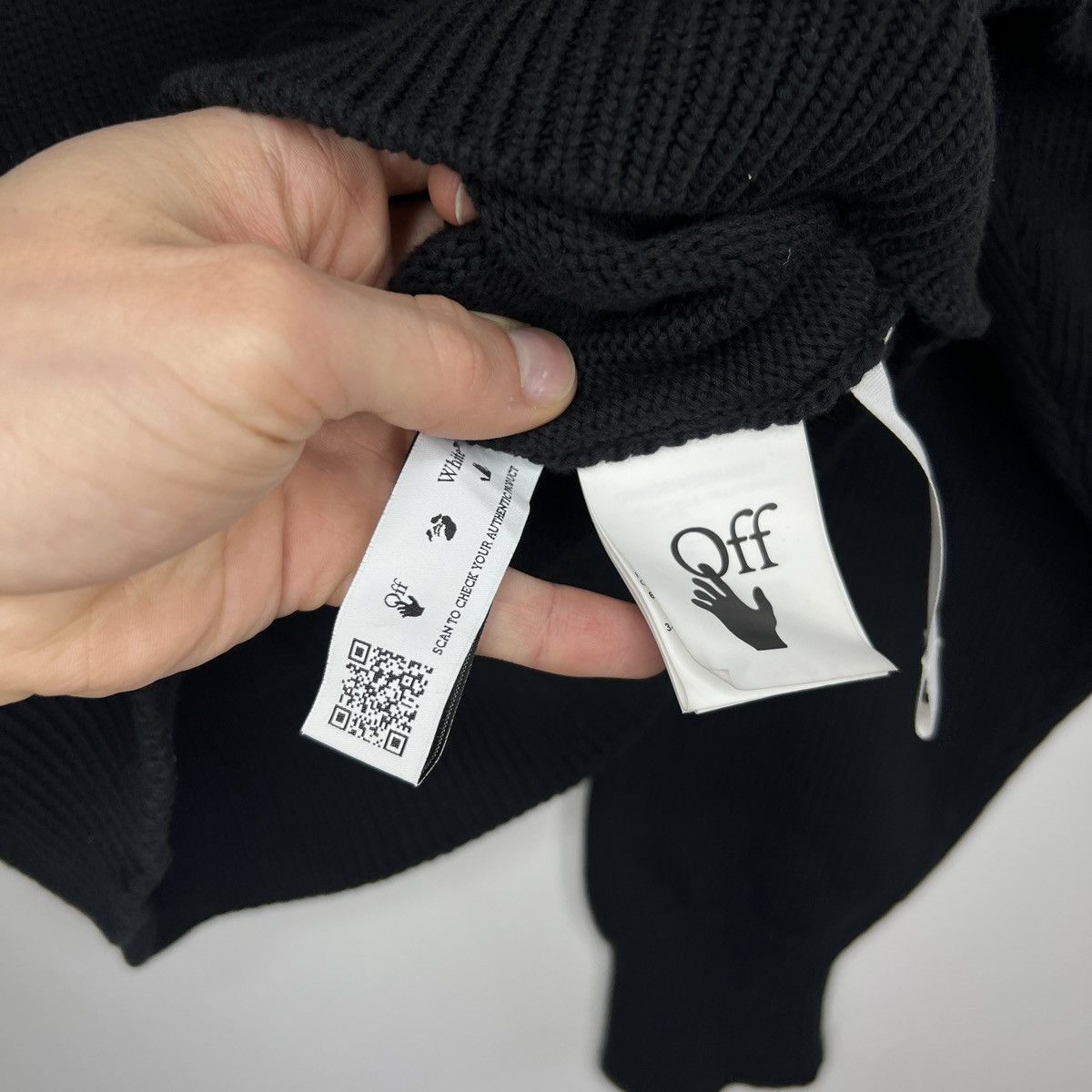 Off-White Off White Black Boxy Sweater Jumper Knitwear Embroidered Size M / US 6-8 / IT 42-44 - 7 Thumbnail
