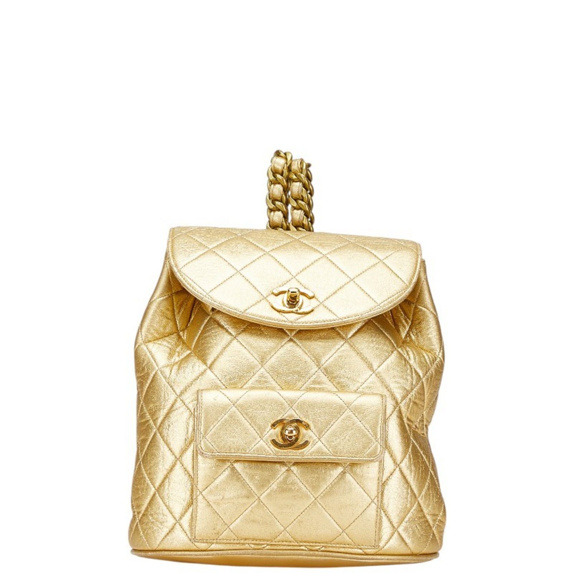 Chanel Chanel Coco Mark Matelasse Backpack, Gold Lambskin, Women's, CHANEL Size ONE SIZE - 1 Thumbnail