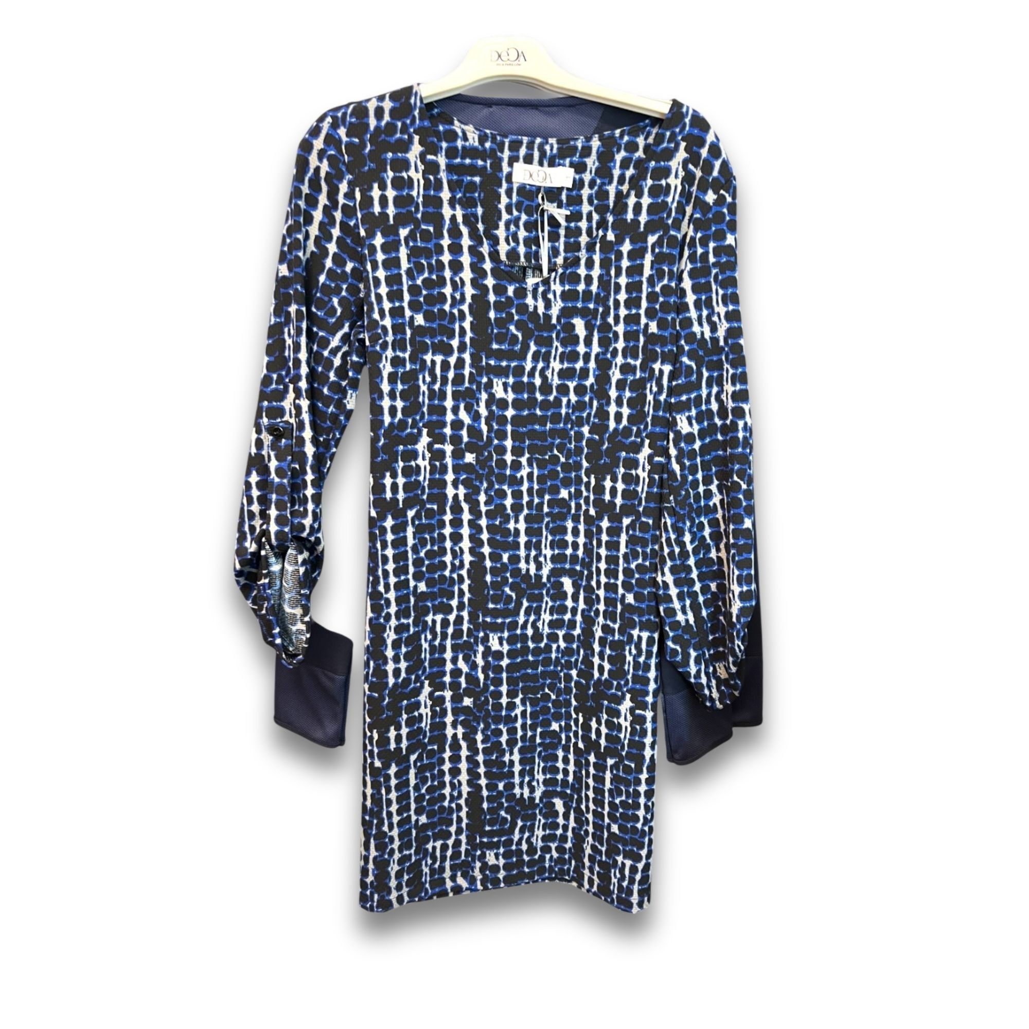 Other Deca Paris Longsleeve Printed Dress - Abstract Blue & Black Size S / US 4 / IT 40 - 2 Thumbnail