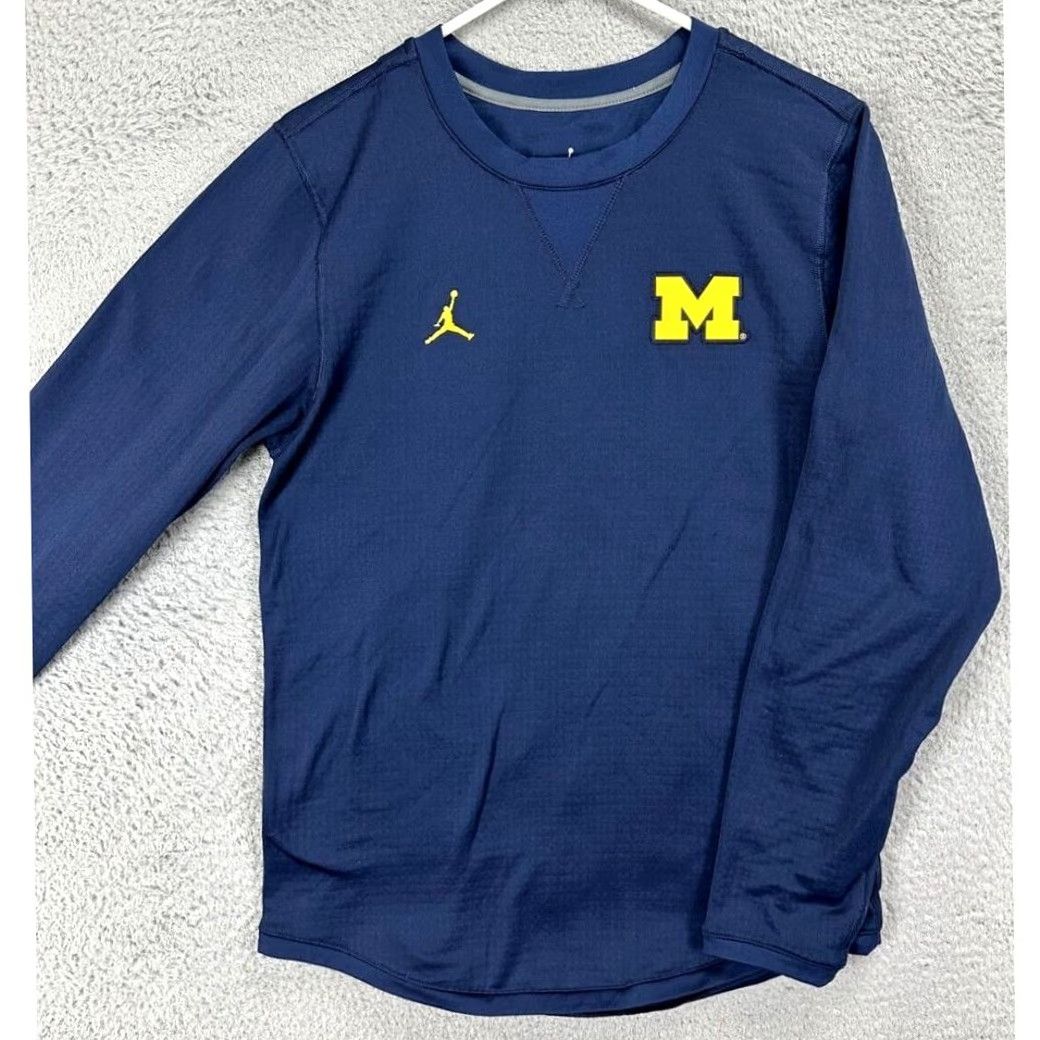 Nike Nike Michigan Wolverines Sweatshirt Pullover Mens Small Blue Lined Fleece Knit Logo 90s Preppy Mens Size US S / EU 44-46 / 1 - 2 Thumbnail