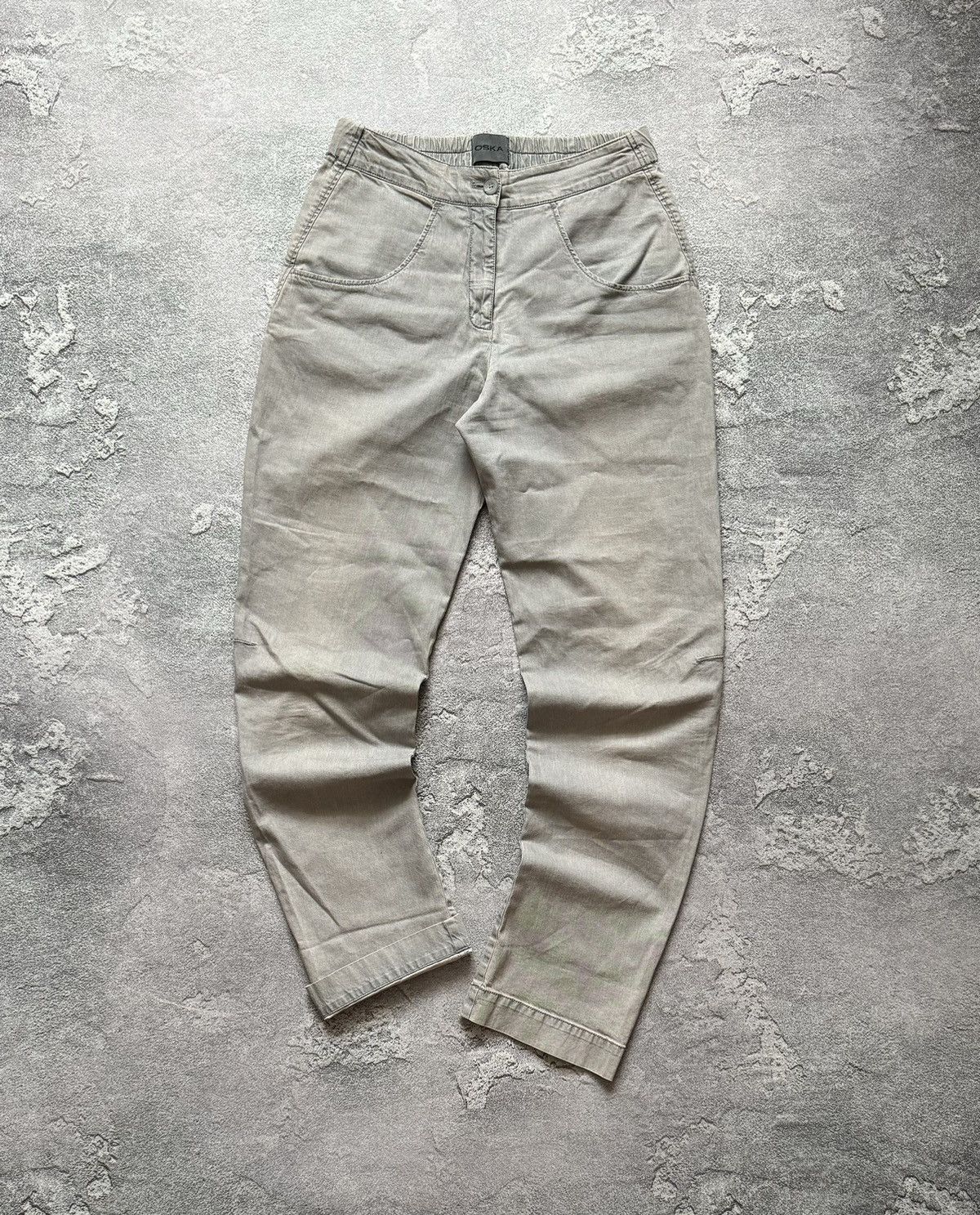 Oska 1size gray Wmns pant trouser chino relaxed faded