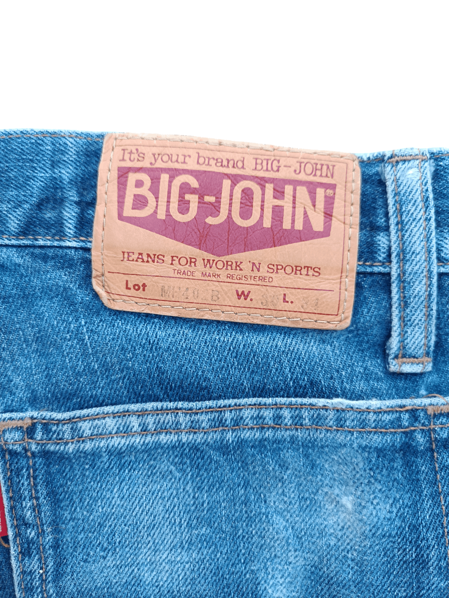 Big John × Levi's × Vintage Vintage 80s Big John Super Flared Stacked Bush Pants Denim Size US 29 - 18 Thumbnail