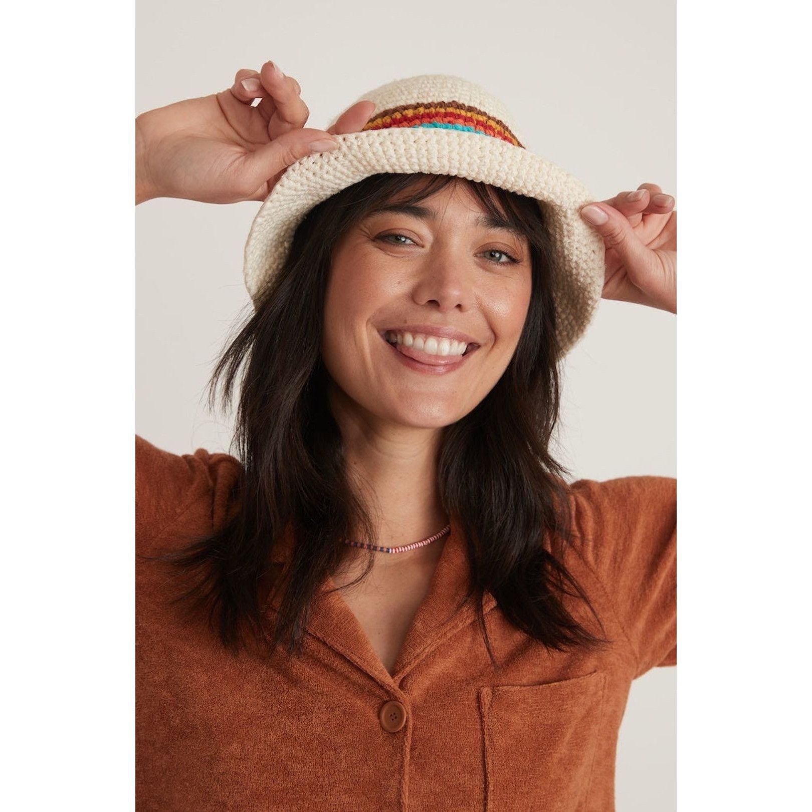 Marine Layer NWT Marine Layer Crochet Bucket Hat in Multi Stripe MSRP$75 Size ONE SIZE - 1 Thumbnail