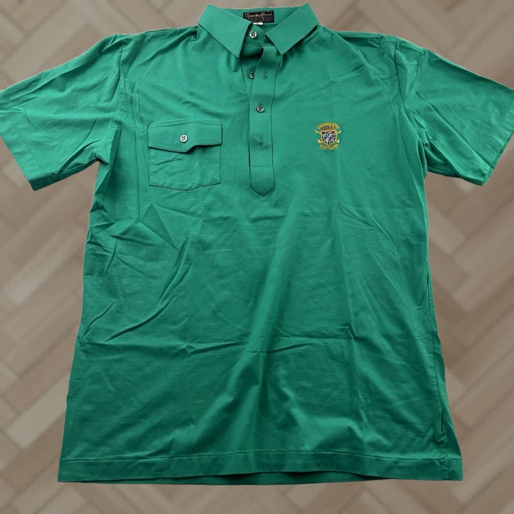 Vintage VINTAGE Sporting Choice Carnoustie Scotland Short Sleeve Golf Polo Shirt Men L Green Shirt Mens Size US L / EU 52-54 / 3 - 1 Thumbnail