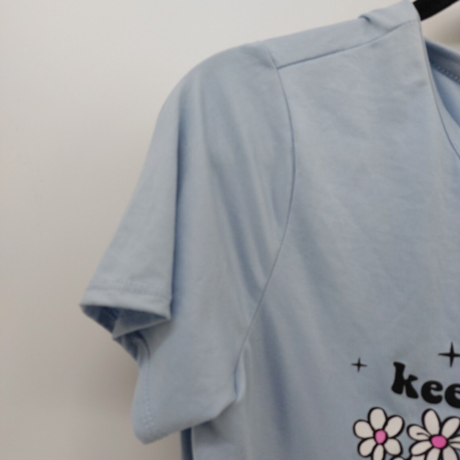 Other Ruby & Lace Light Blue Top Tee Flowers Mushrooms Keep Happy Size XL / US 12-14 / IT 48-50 - 4 Thumbnail