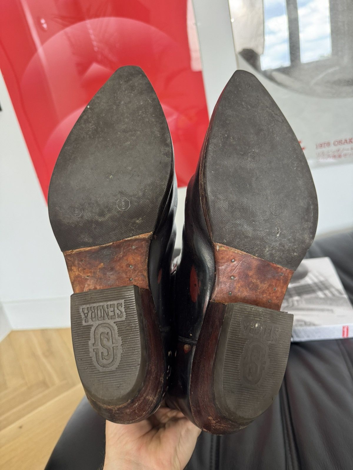 Leather Vintage Sendra Cowboy Leather Boots Washed High Faded Rare Size US 10.5 / EU 43-44 - 7 Thumbnail