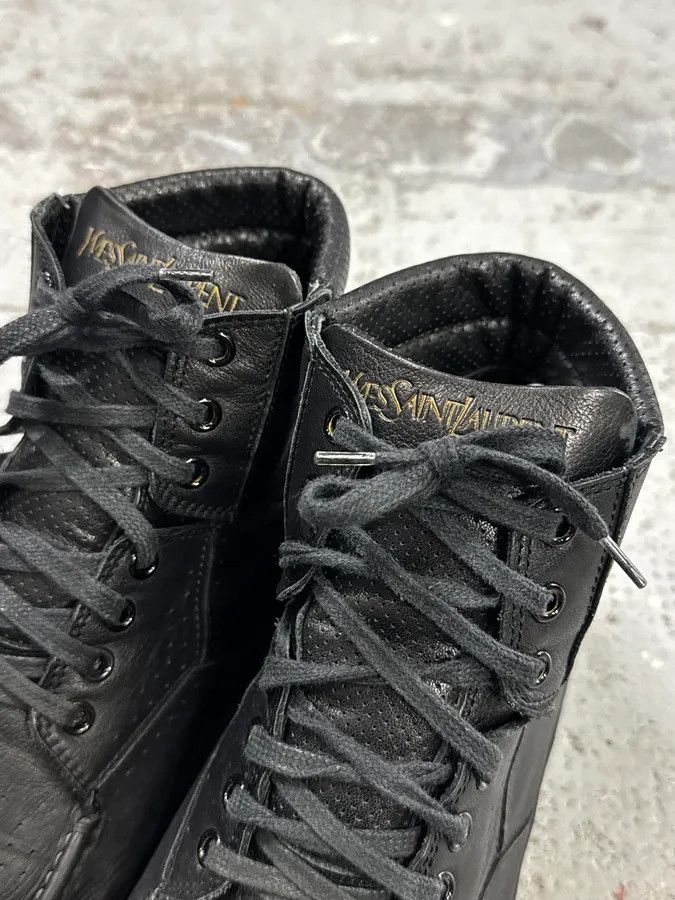 Yves Saint Laurent AW2009 Yves Saint Laurent Puma Black Lace-Up Leather Sneakers Size US 10 / EU 43 - 8 Thumbnail