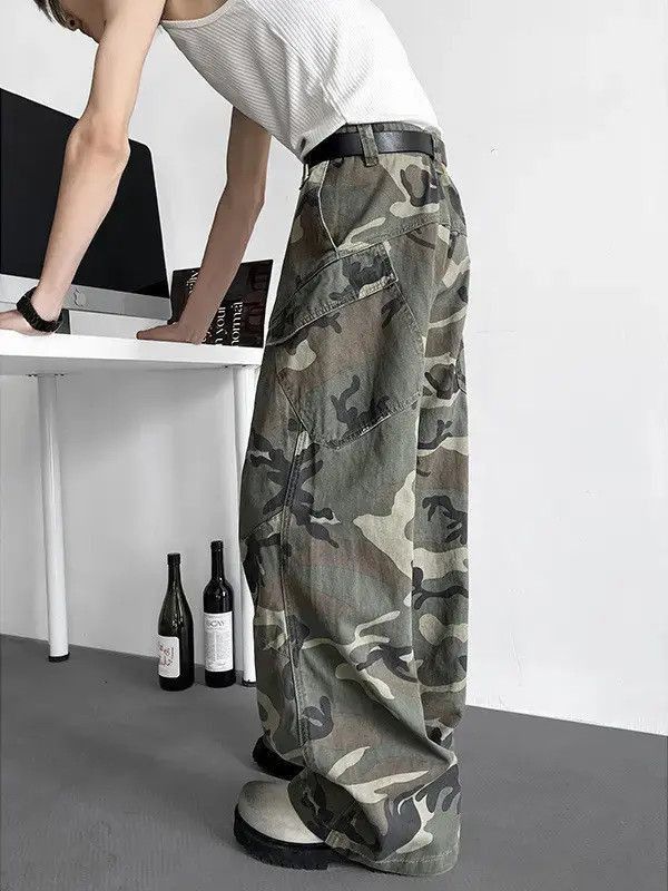 Japanese Brand Loose wide leg patchwork camouflage jeans Size US 30 / EU 46 - 4 Thumbnail