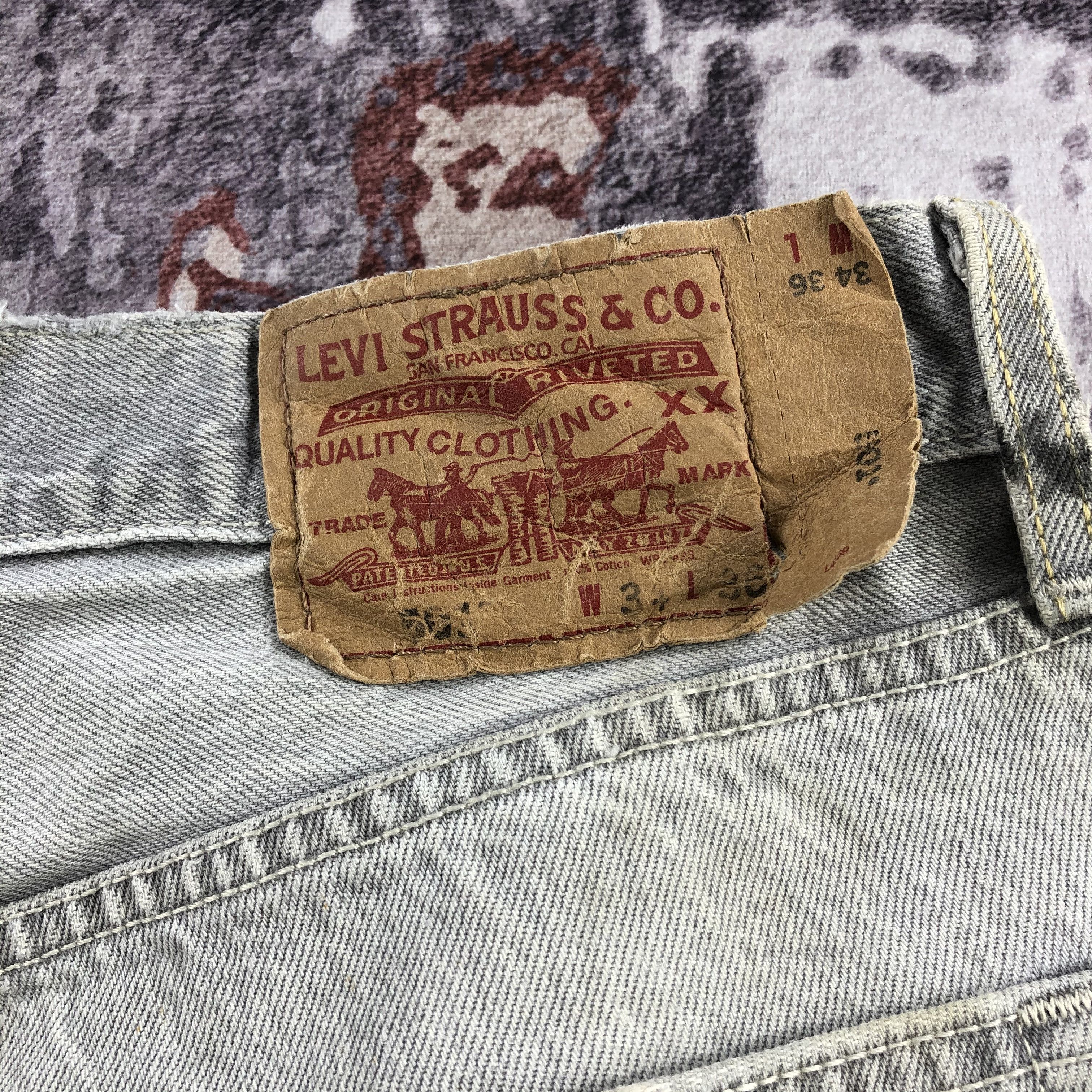 Levi's Vintage Ash Gray Levis 501 Jeans-JM2687 Size US 33 - 6 Thumbnail