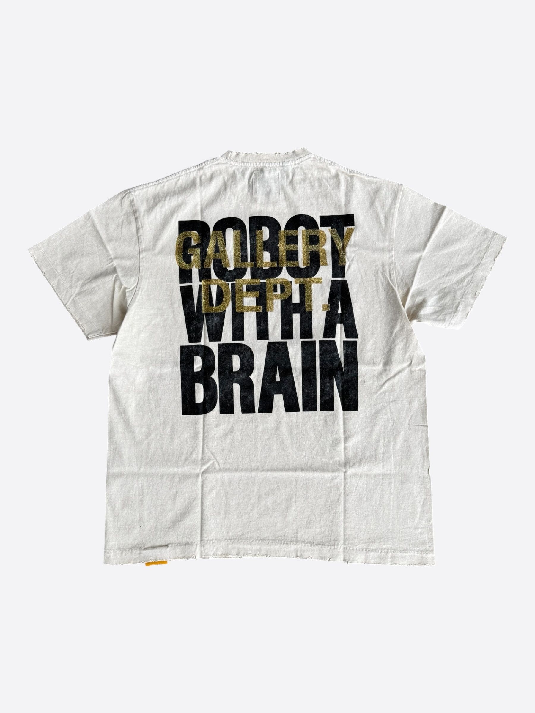Gallery Dept. Antique White ATK Human Robot Glitter Logo T-Shirt Size US L / EU 52-54 / 3 - 2 Thumbnail