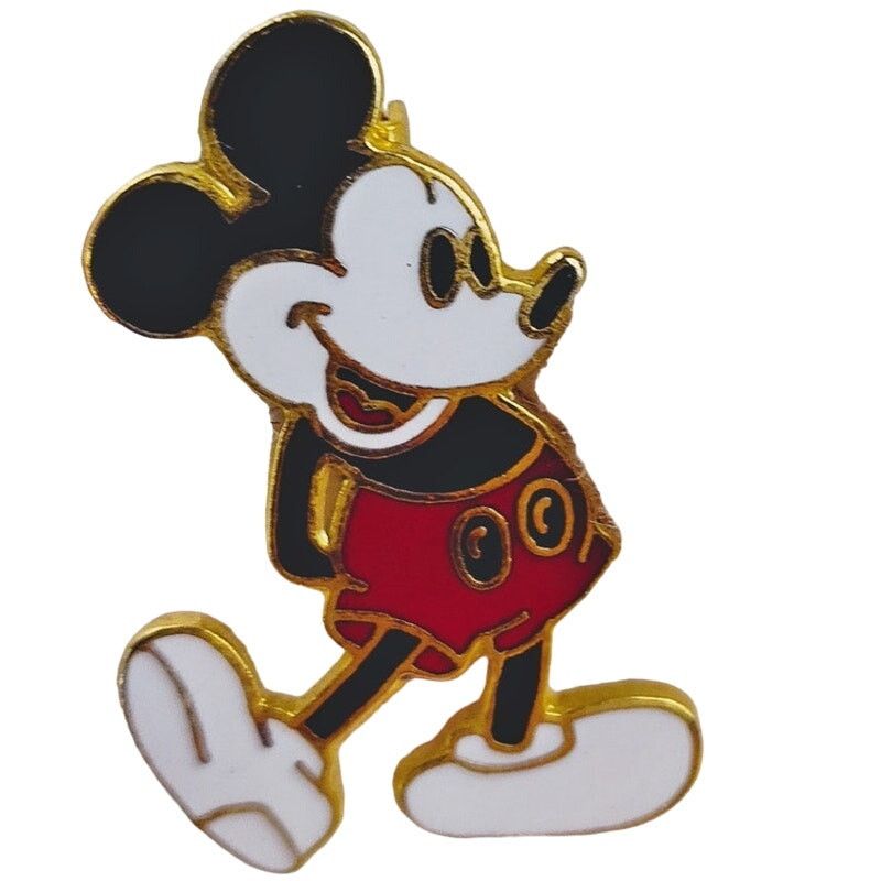Disney Vintage Disney Mickey Mouse Enamel Brooch Gold-Toned Taiwan Size ONE SIZE - 1 Thumbnail