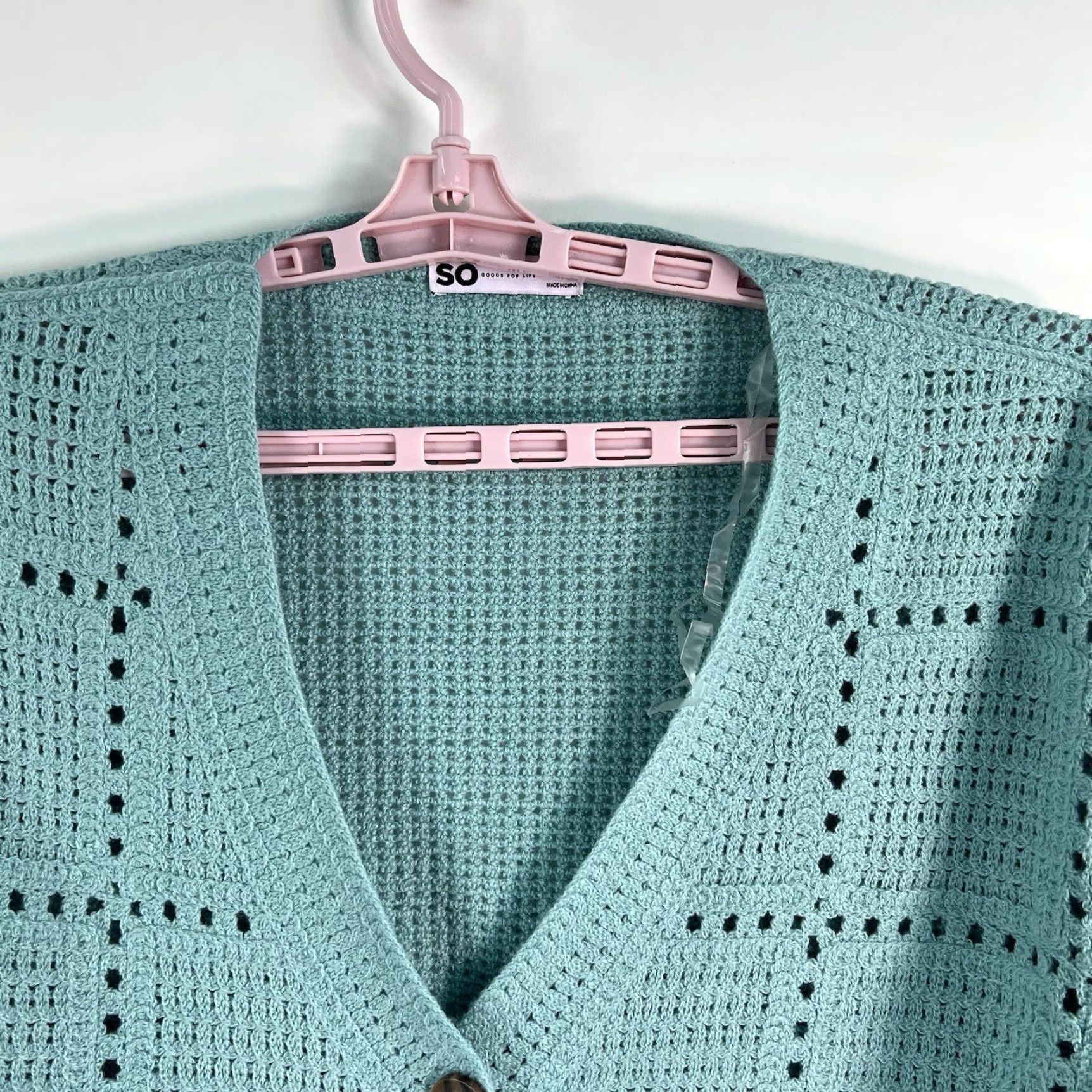 Altea SO Crocheted Drifter Cardigan Sweater Women’s Size S Island Teal NWT Size S / US 4 / IT 40 - 3 Thumbnail