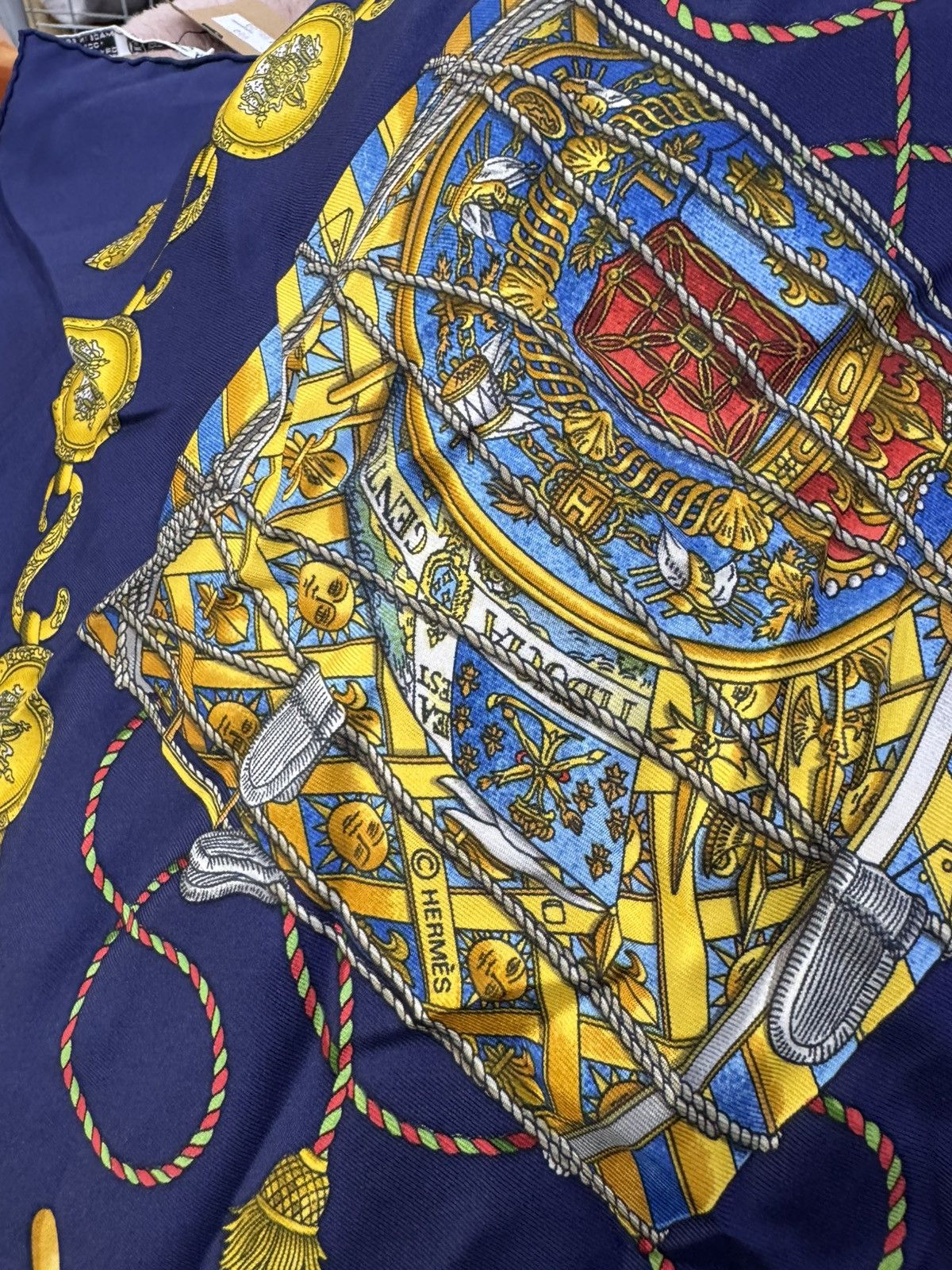 Hermes HERMES Carre Scarf LES TAMBOURS Drum Motif Silk Size ONE SIZE - 4 Thumbnail