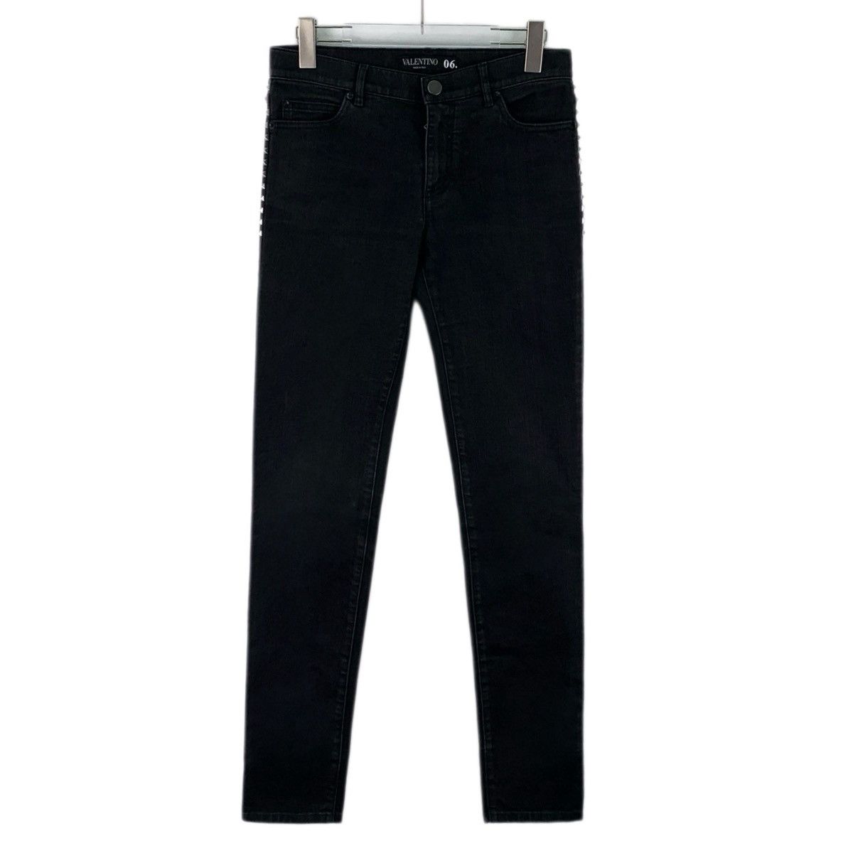 Valentino Valentino Black Stud Embellished Cotton Casual Pants K26WX Size 27" / US 4 / IT 40 - 1 Thumbnail