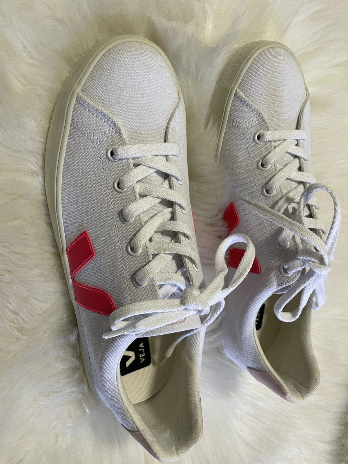 Veja Veja Womens Esplar SE Canvas Shoes White Rose Fluo Petale Size US 10 / IT 40 - 6 Thumbnail