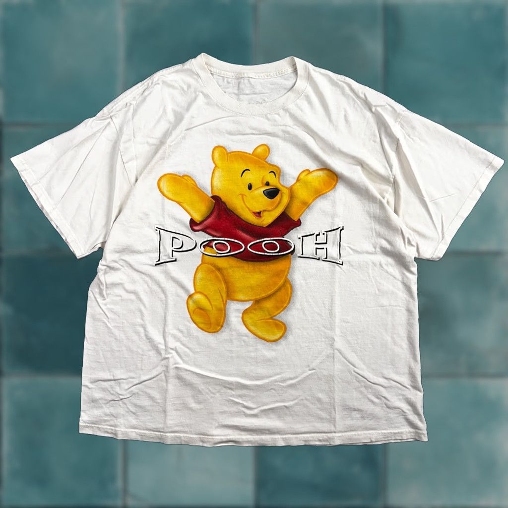 Disney VINTAGE Disney Winnie the Pooh Happy VTG T Shirt Disneyland Bear 2XL White Men Crew Neck Short Sleeve Graphic Print Shirt Vintage 70s 80s 90s Theme Size US XXL / EU 58 / 5 - 1 Thumbnail