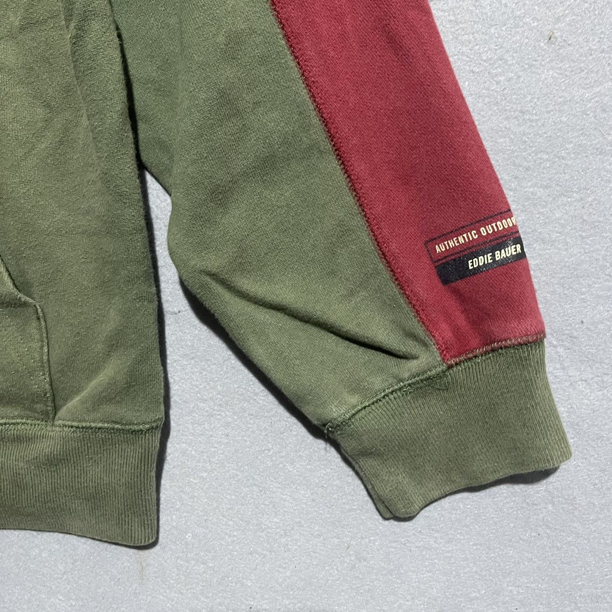 Eddie Bauer Vintage 90s Eddie Bauer Sport Hoodie – Green & Burgundy Size US XS / EU 42 / 0 - 2 Thumbnail