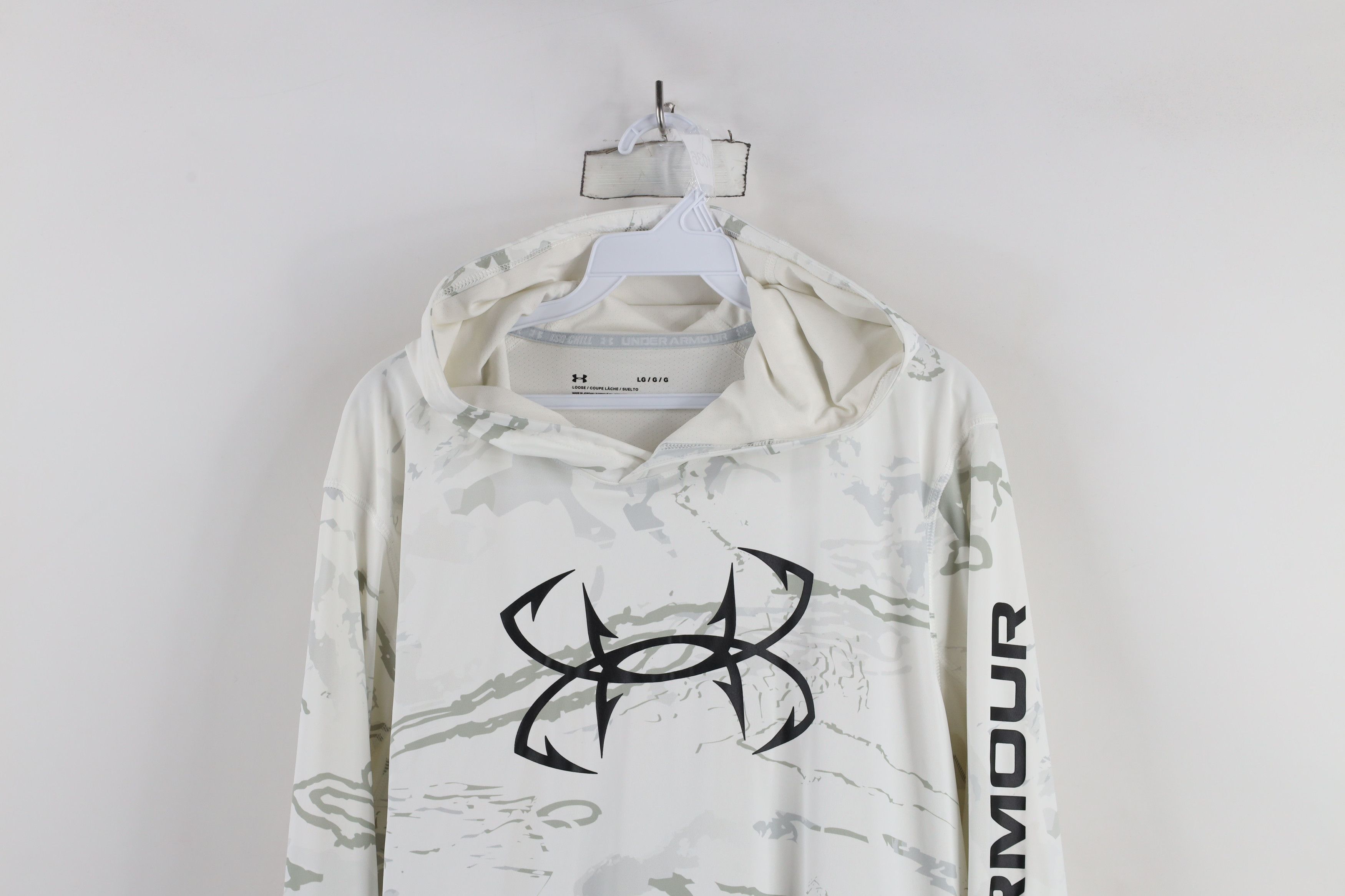 Under Armour × Vintage Under Armour Fishing Out Camouflage Hoodie T-Shirt White Size US L / EU 52-54 / 3 - 2 Thumbnail