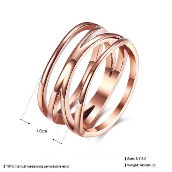 Other (Size 9) 18K Rose Gold Plated Stainless Steel Fashion Ring Size ONE SIZE - 3 Thumbnail