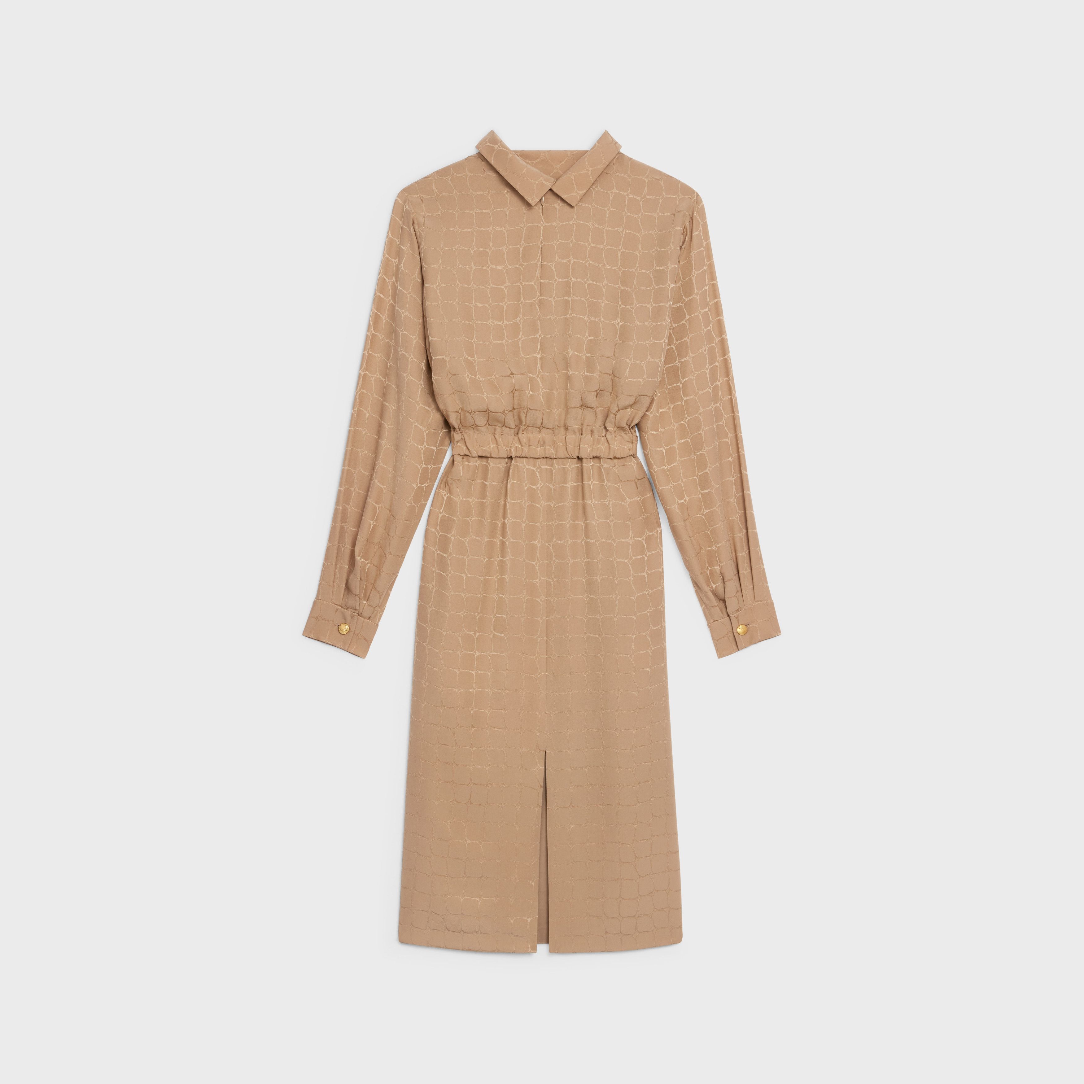 Celine o1y0725 Silk Midi Dress in Sand Size S / US 4 / IT 40 - 2 Thumbnail