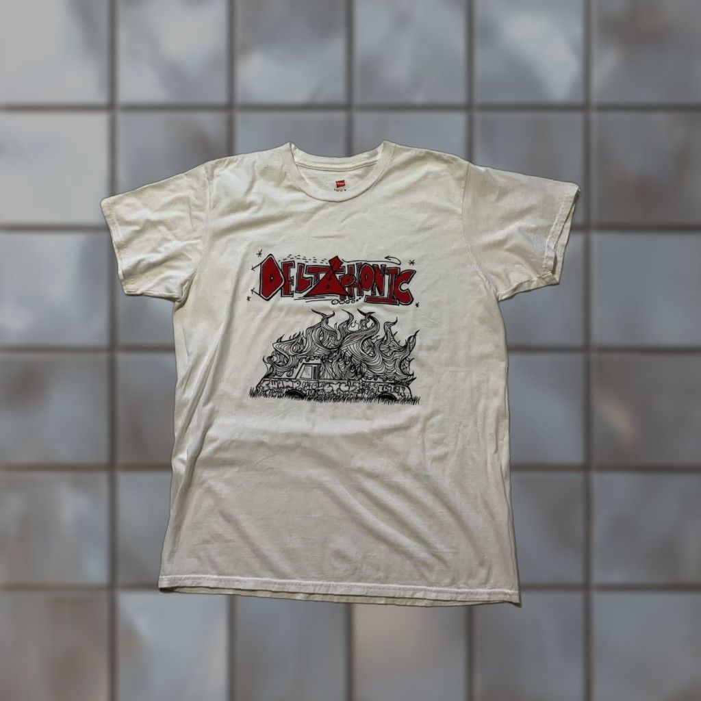 Hanes Deltaphonic Swamp Cycle Southern Rock Band Graphic Official Merch S/S T-Shirt MD Men White Medium Hanes Size US M / EU 48-50 / 2 - 1 Thumbnail