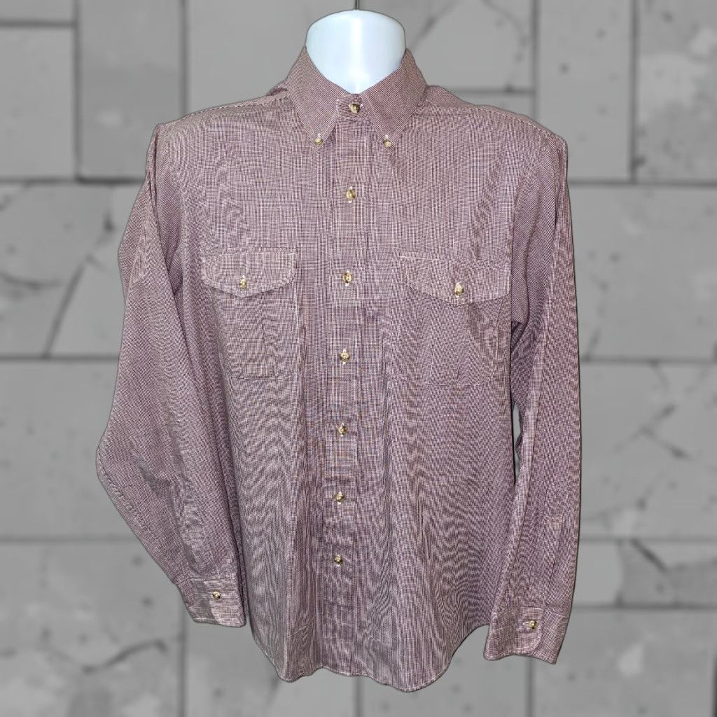 Gant VINTAGE GANT Huntersfield Check Shirt Mens Long Sleeve Button-Up Size L Dark Red/White Checkered Casual Shirt Mens Size US L / EU 52-54 / 3 - 1 Thumbnail