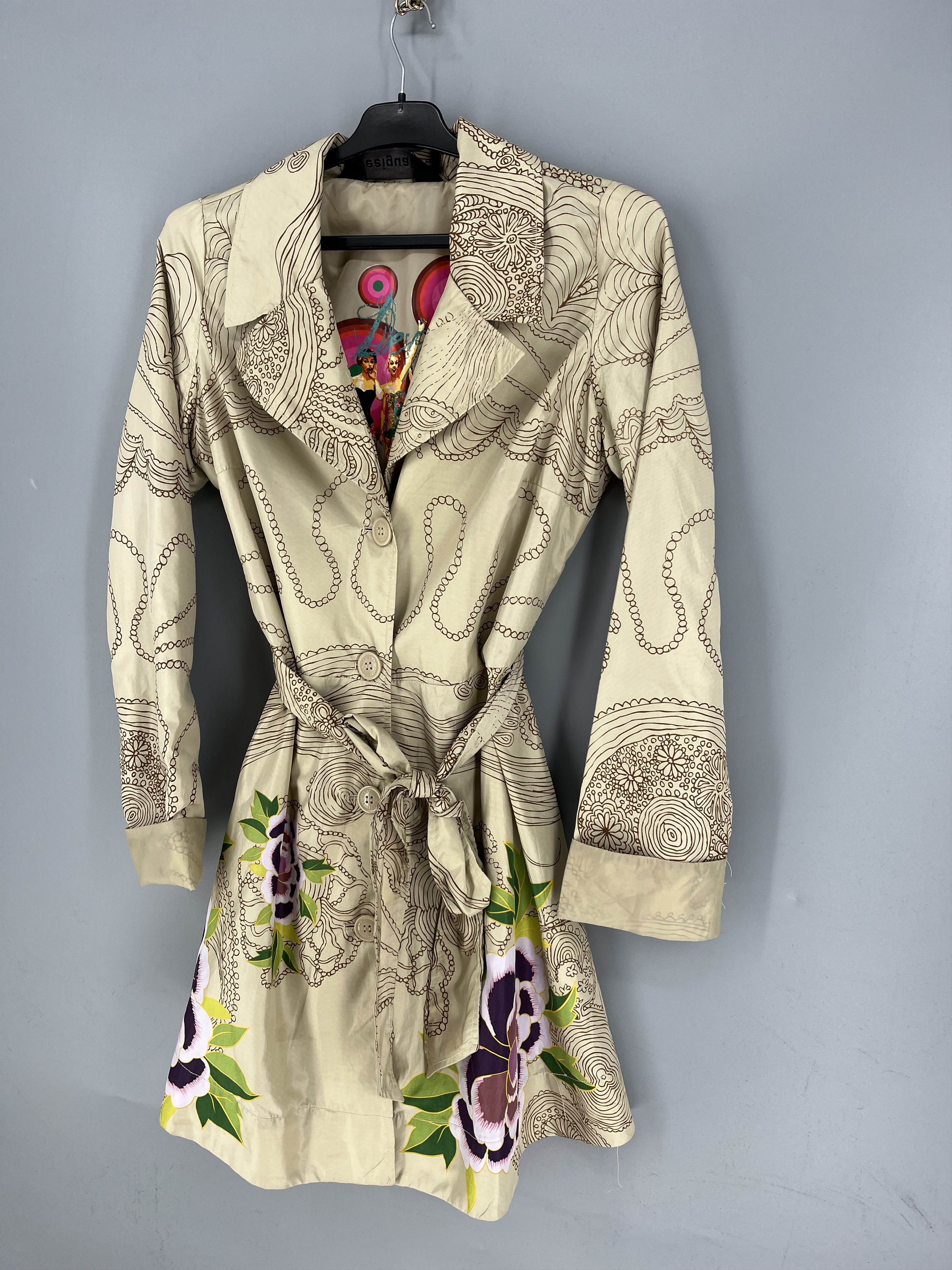 Desigual Ladies Desigual Multicolored Long Trench Coat Size XS Size XS / US 0-2 / IT 36-38 - 4 Thumbnail