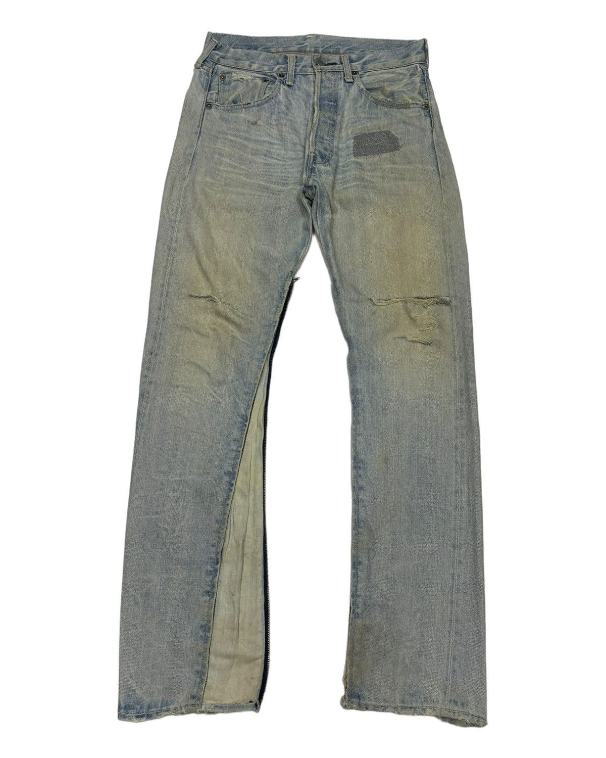 Japanese Brand × Levi's × Vintage Vintage Levis 501 Selvedge Zipper Flare Distress Denim Jeans Size US 30 / EU 46 - 1 Thumbnail