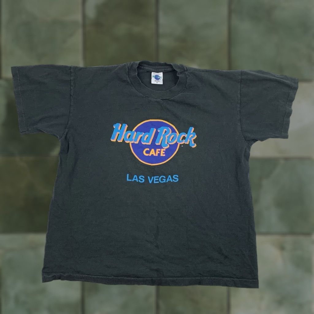 Hard Rock Cafe VINTAGE Hard Rock Cafe T Shirt Adult Large Black Las Vegas 90s Rock N Roll Faded Rock n Roll Size US L / EU 52-54 / 3 - 1 Thumbnail